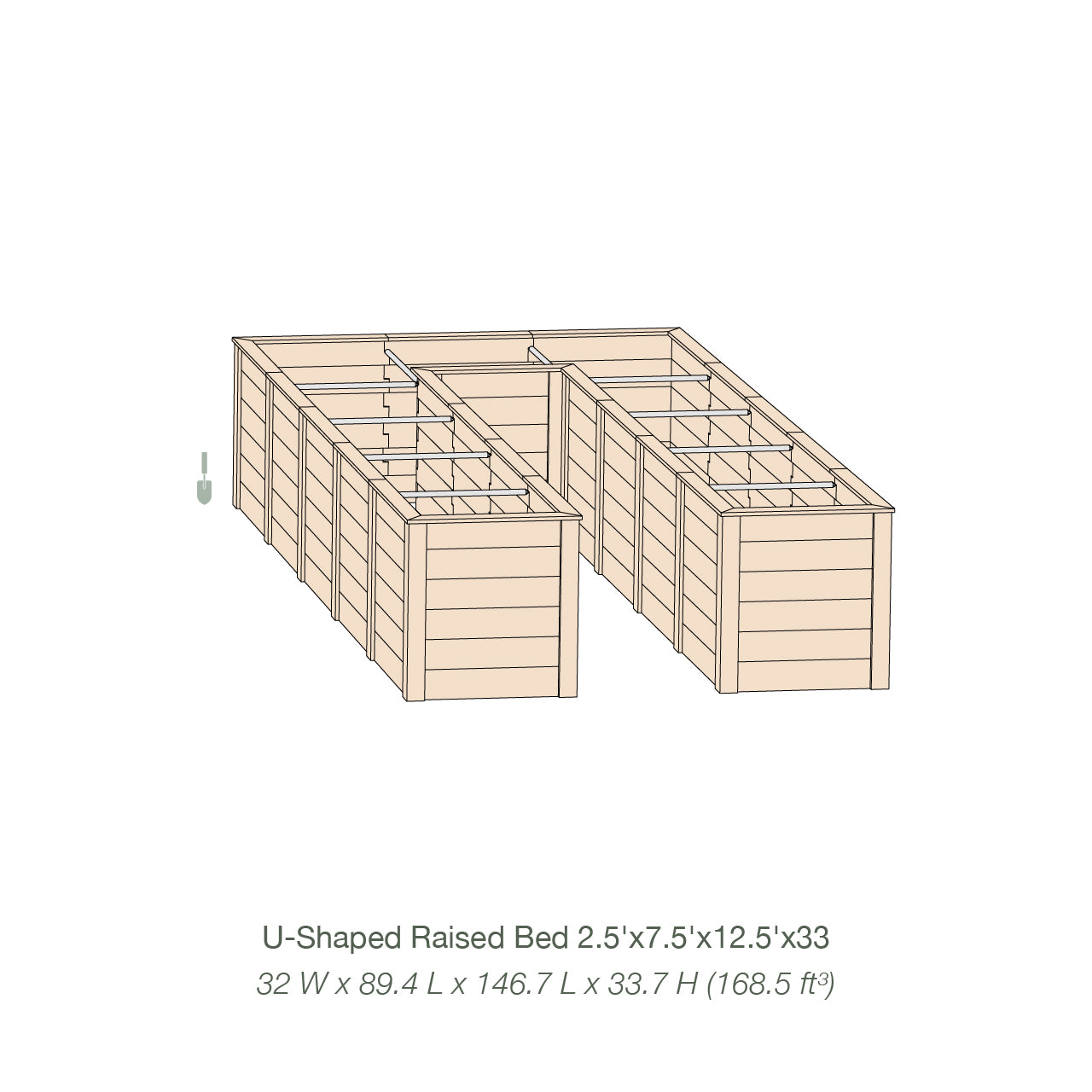 Natural Cedar 7.5' U-Shaped Raised Garden Beds