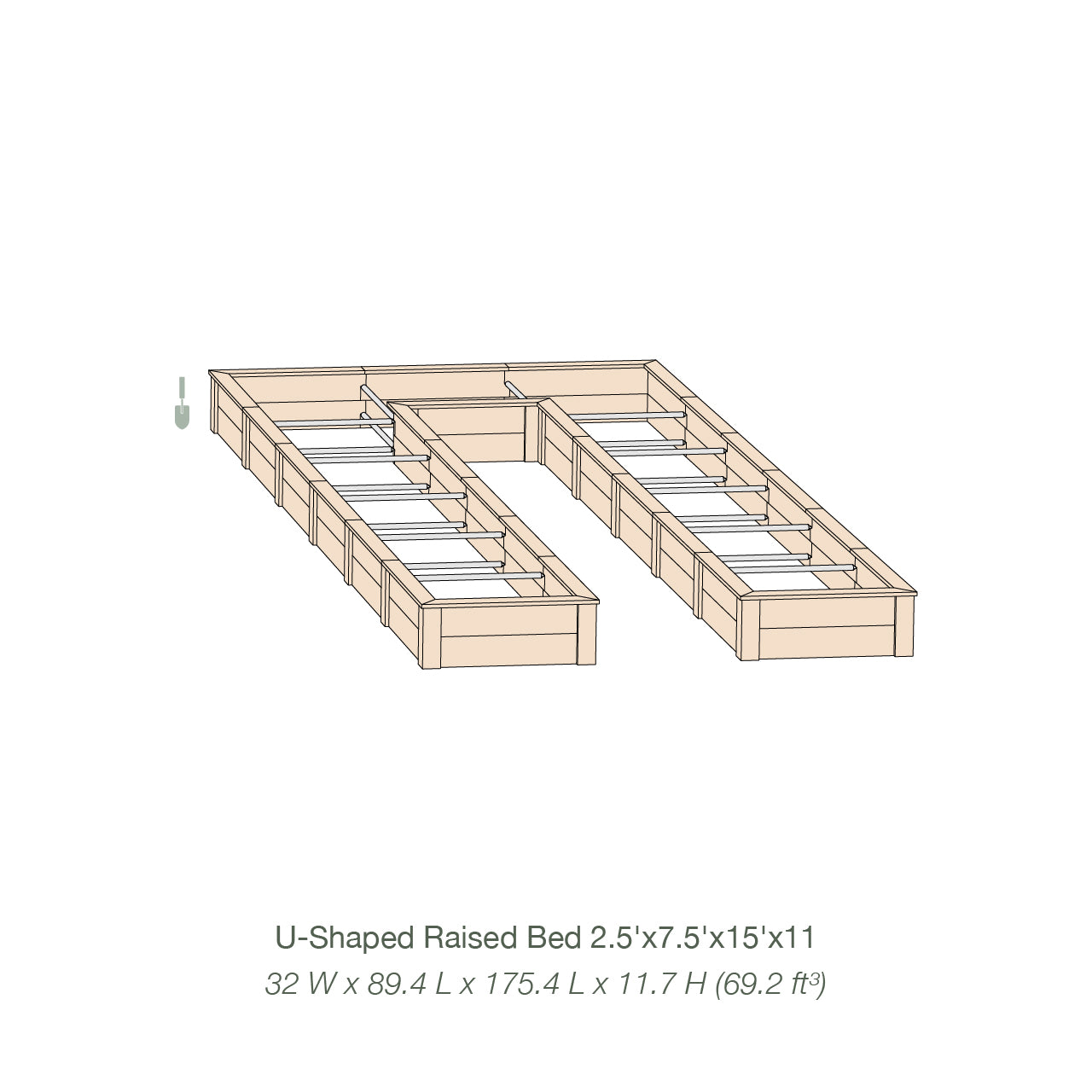 Natural Cedar 7.5' U-Shaped Raised Garden Beds