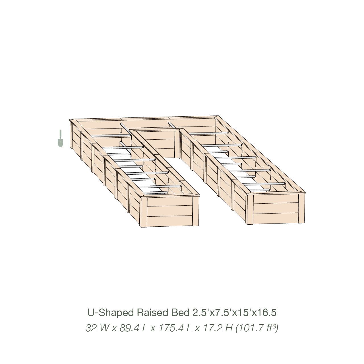 Natural Cedar 7.5' U-Shaped Raised Garden Beds