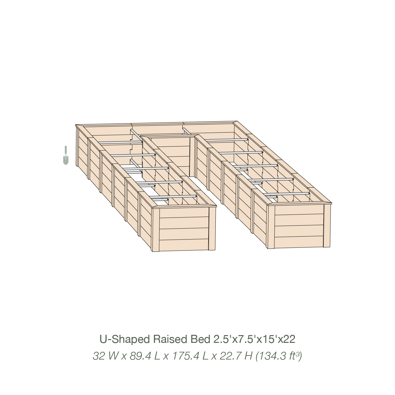 Natural Cedar 7.5' U-Shaped Raised Garden Beds