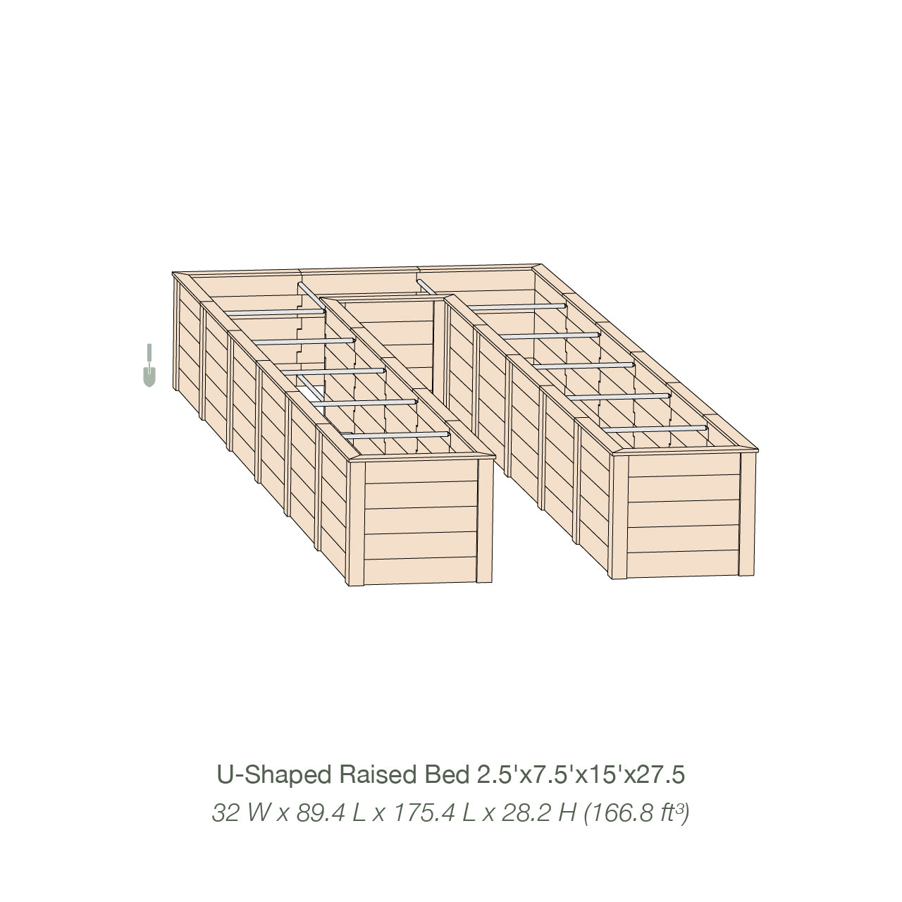 Natural Cedar 7.5' U-Shaped Raised Garden Beds