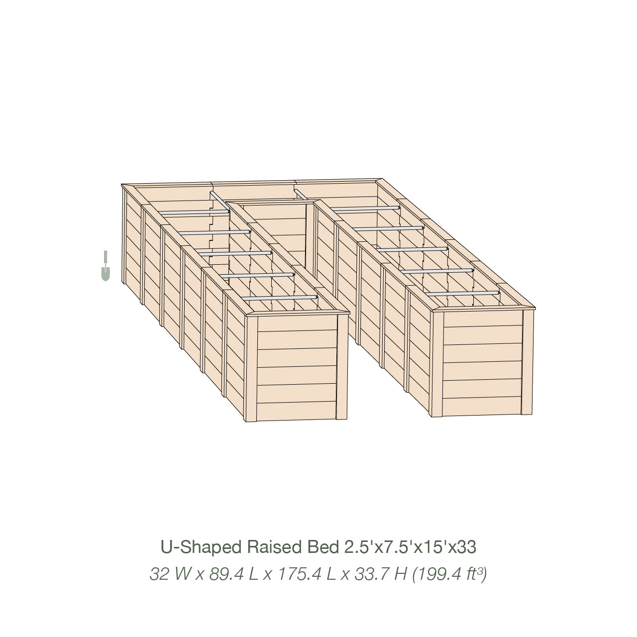 Natural Cedar 7.5' U-Shaped Raised Garden Beds