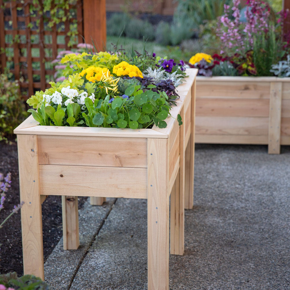 Natural Cedar Elevated Garden Planter