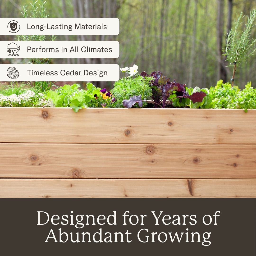 Classic Natural Cedar L-Shaped Raised Garden Beds