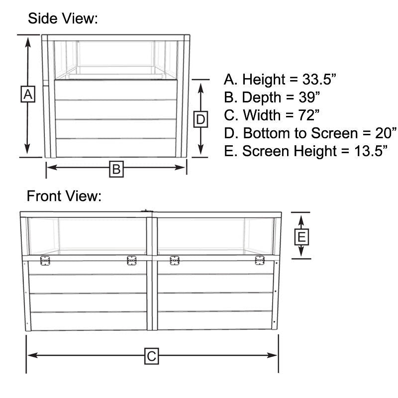 3' x 6' Raised Garden Bed With Hinged Fencing