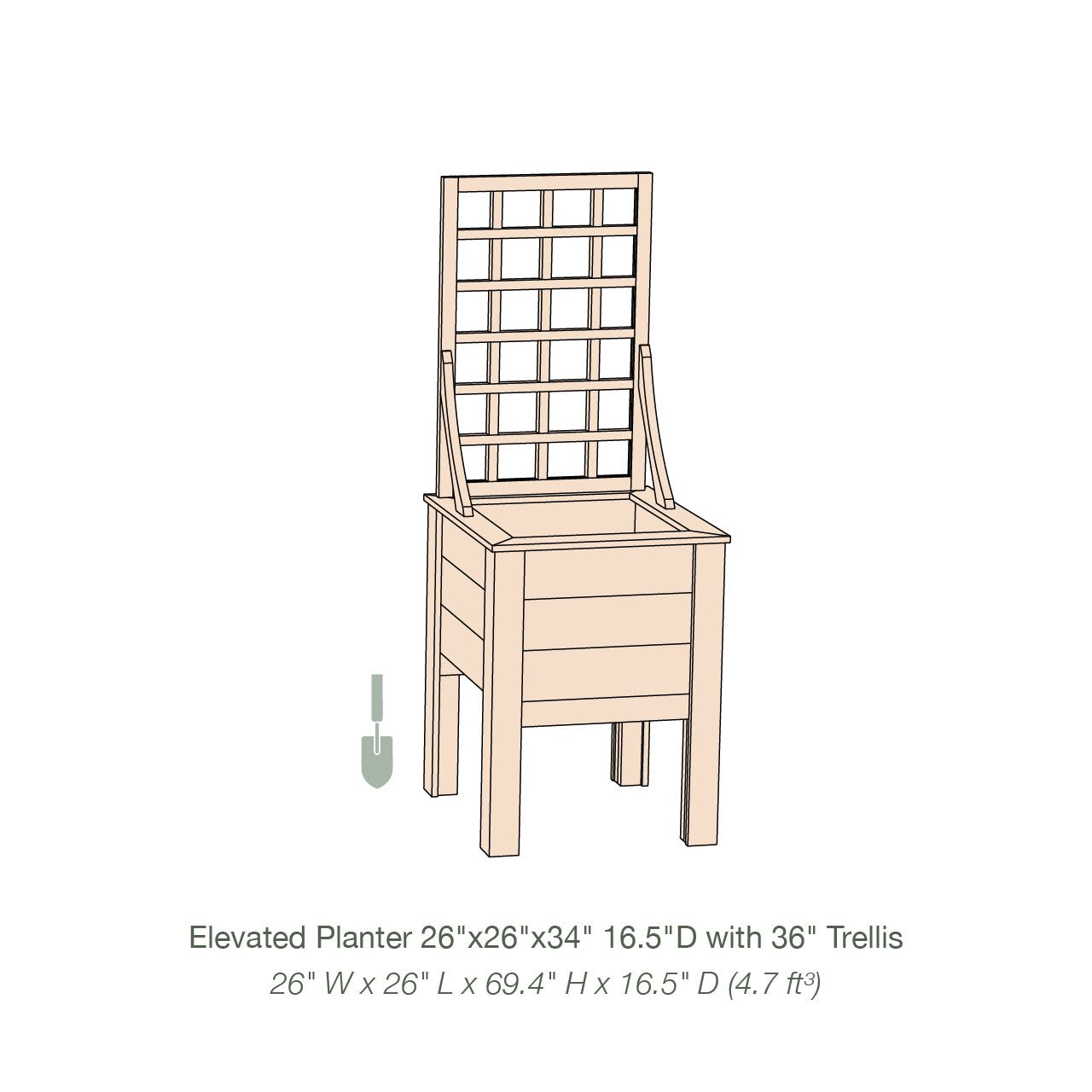 Natural Cedar Elevated Planter with Trellis