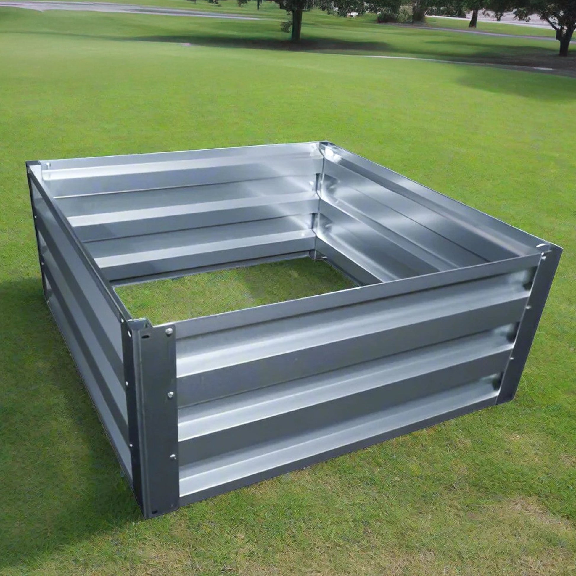 3.5' x 3.5' Galvanized Steel Raised Garden Bed Kit Black