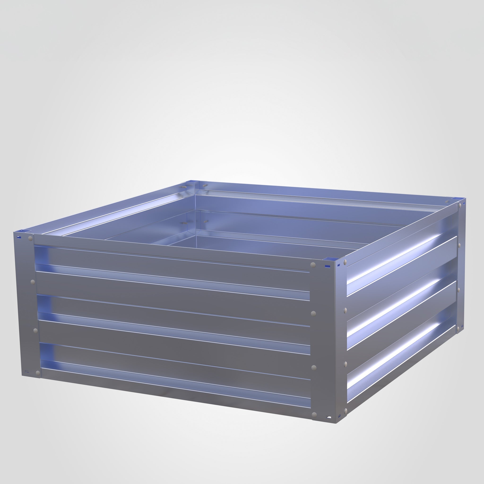 3.5' x 3.5' Galvanized Steel Raised Garden Bed Kit Chrome