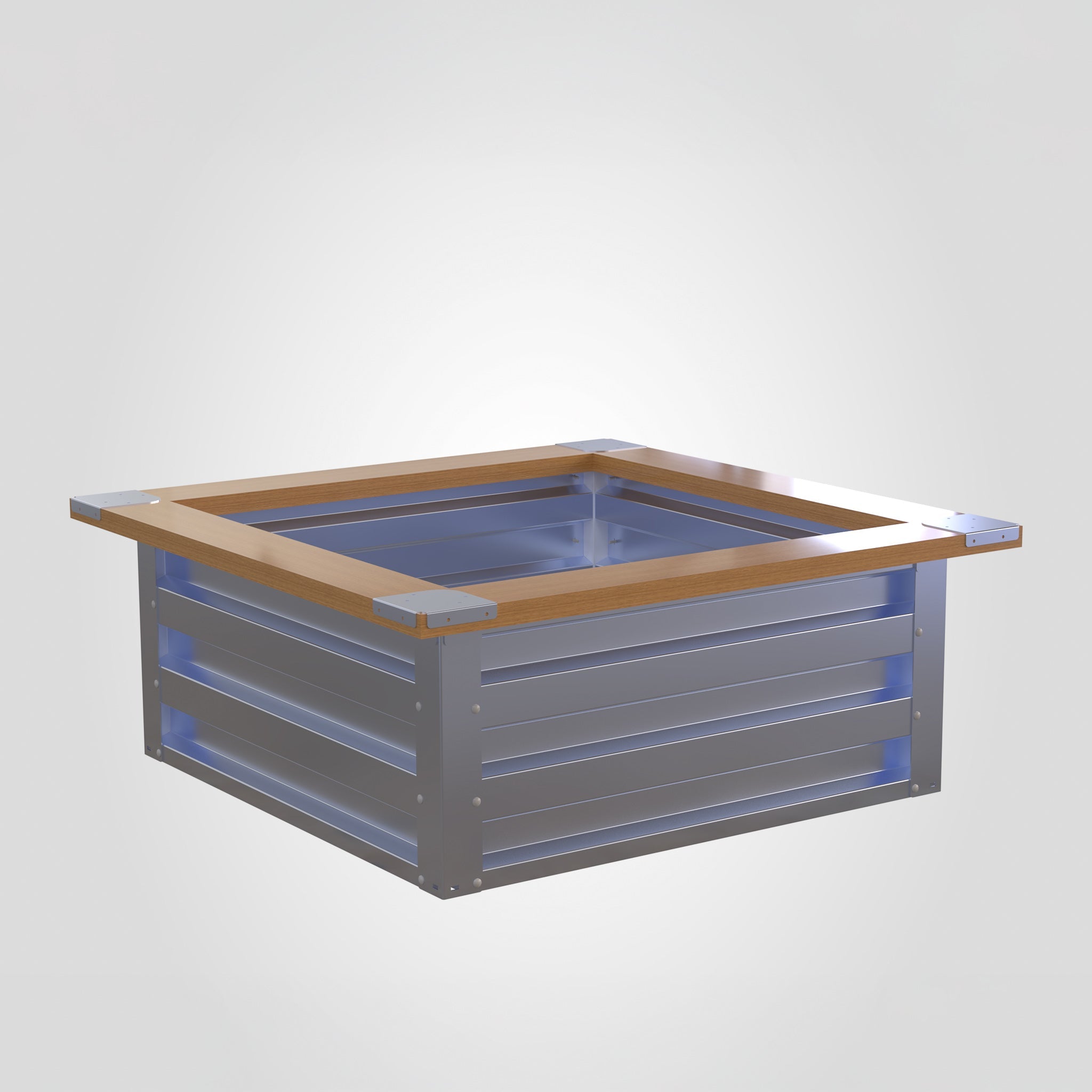 3.5' x 3.5' Galvanized Steel Raised Garden Bed Kit Black