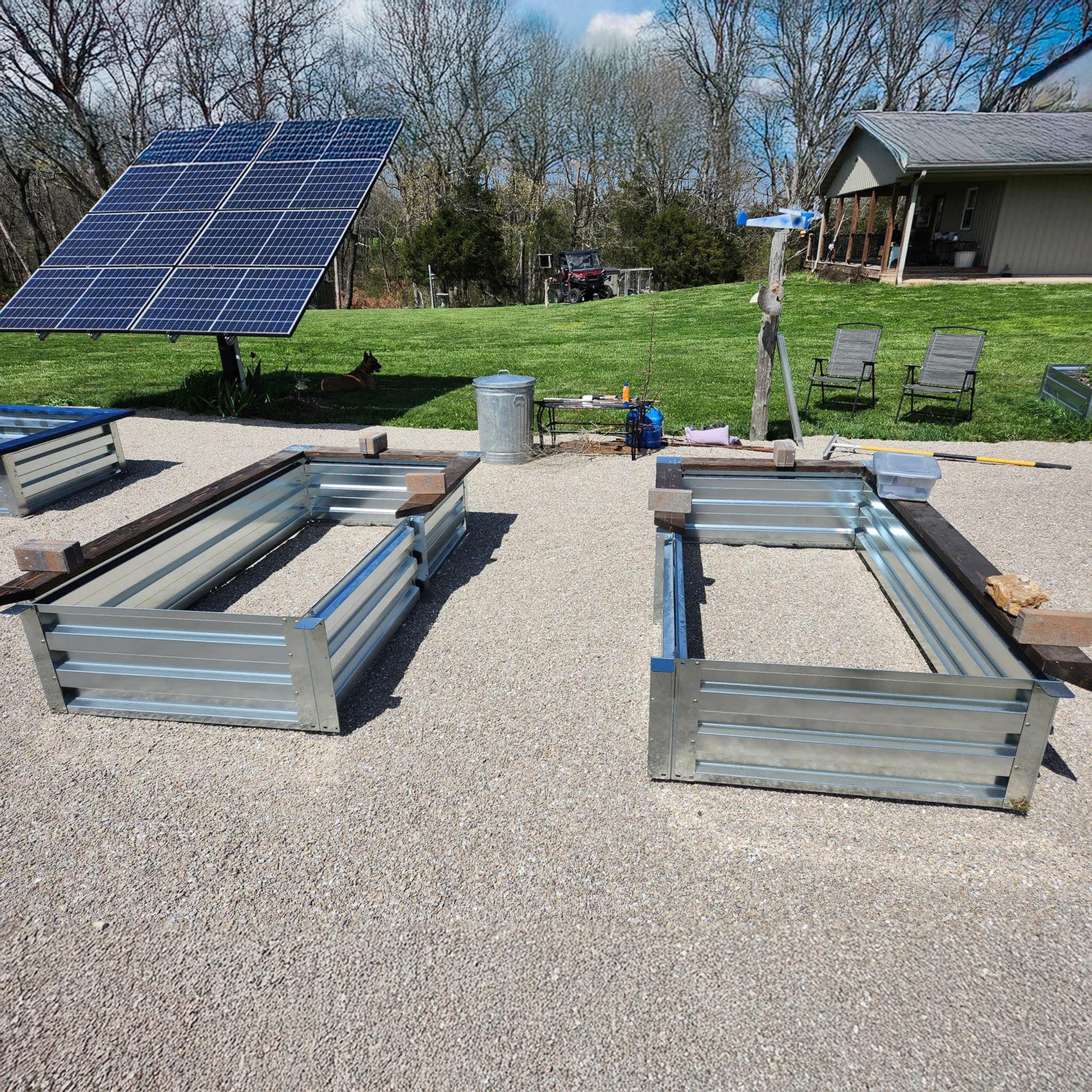 3.5' x 7' Galvanized Steel Raised Garden Bed Kit Chrome