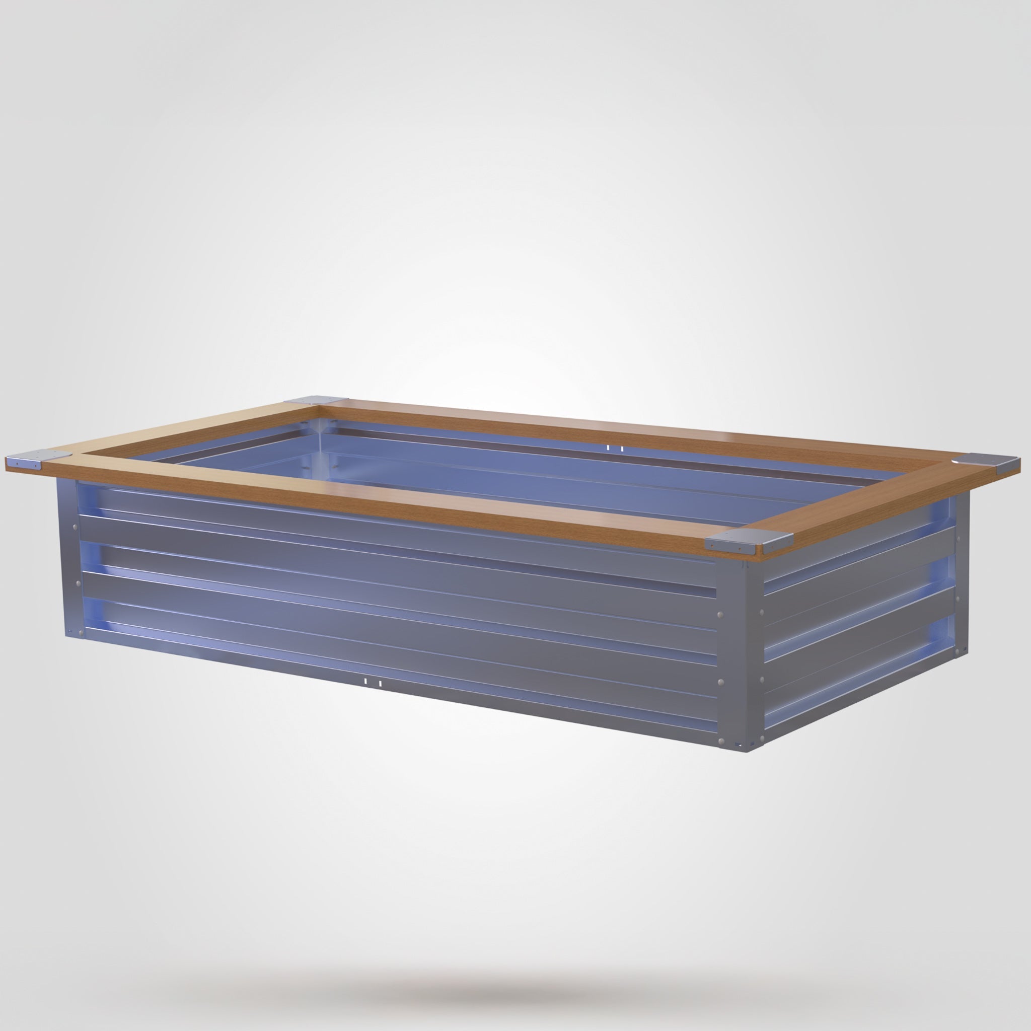 3.5' x 7' Galvanized Steel Raised Garden Bed Kit Black