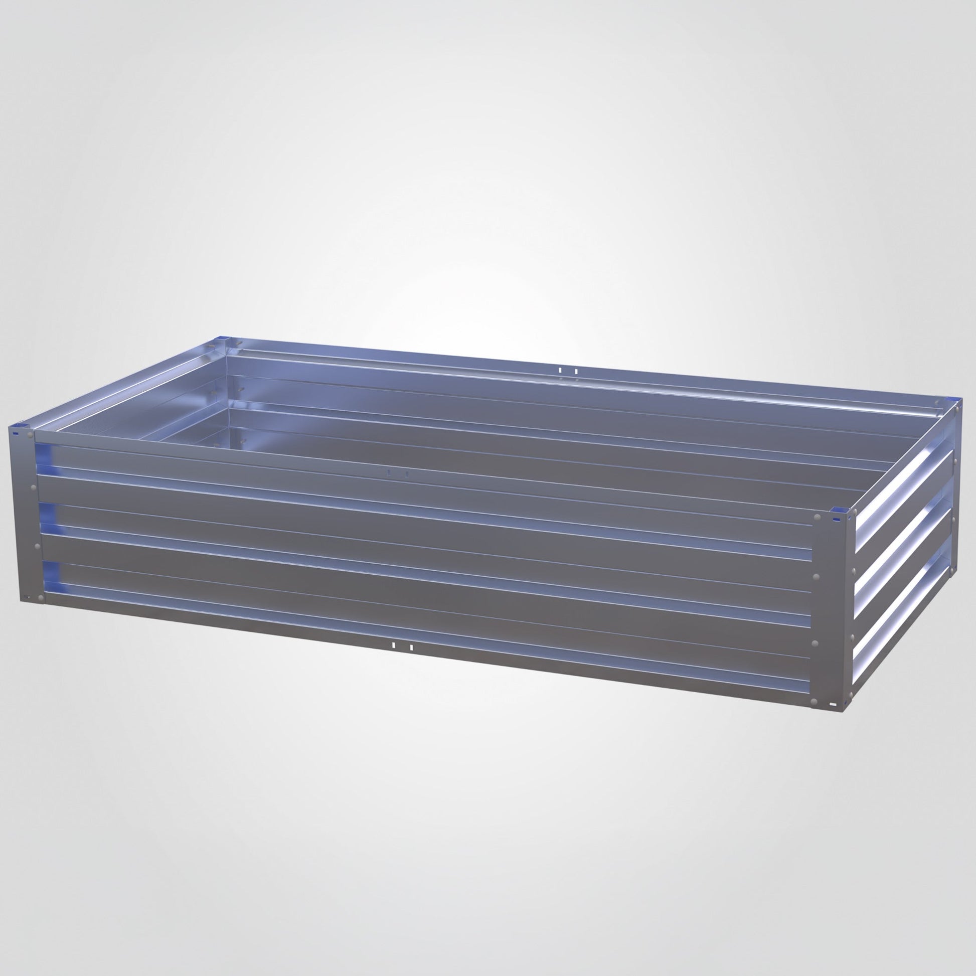 3.5' x 7' Galvanized Steel Raised Garden Bed Kit Chrome