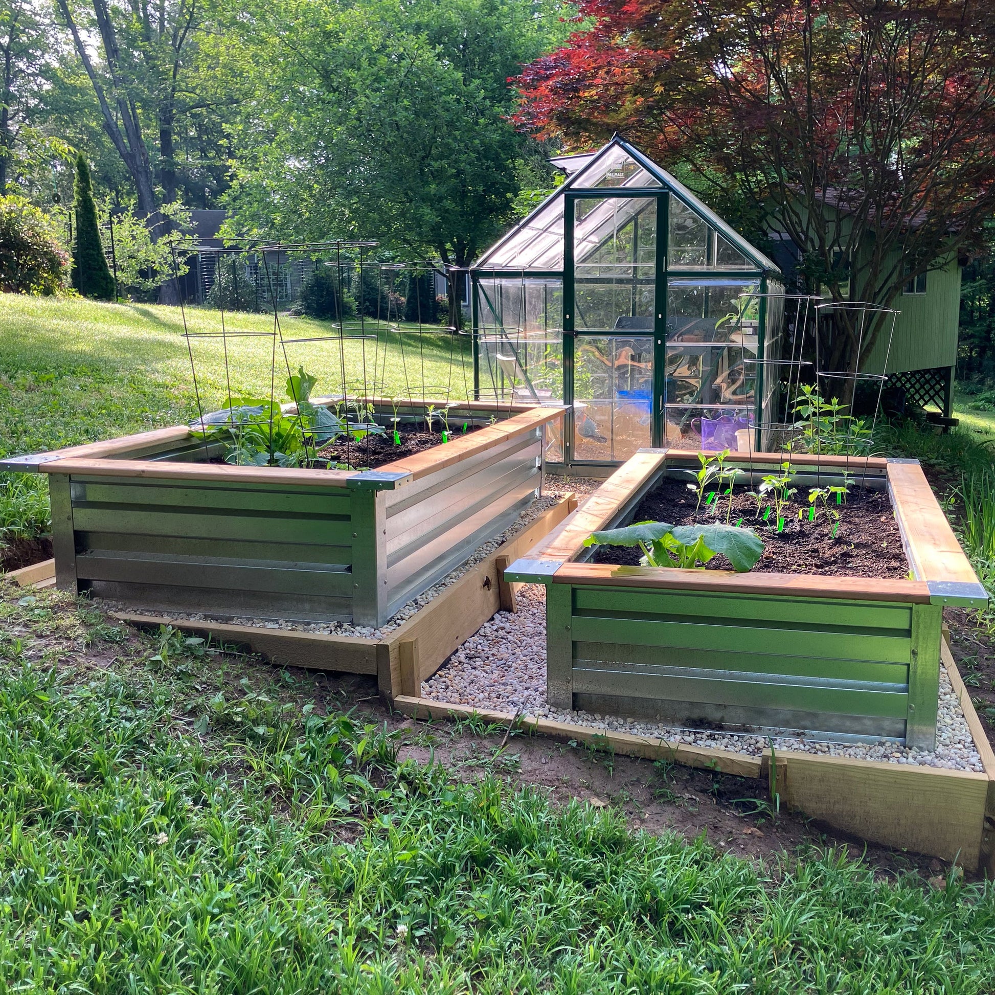 3.5' x 7' Galvanized Steel Raised Garden Bed Kit Black