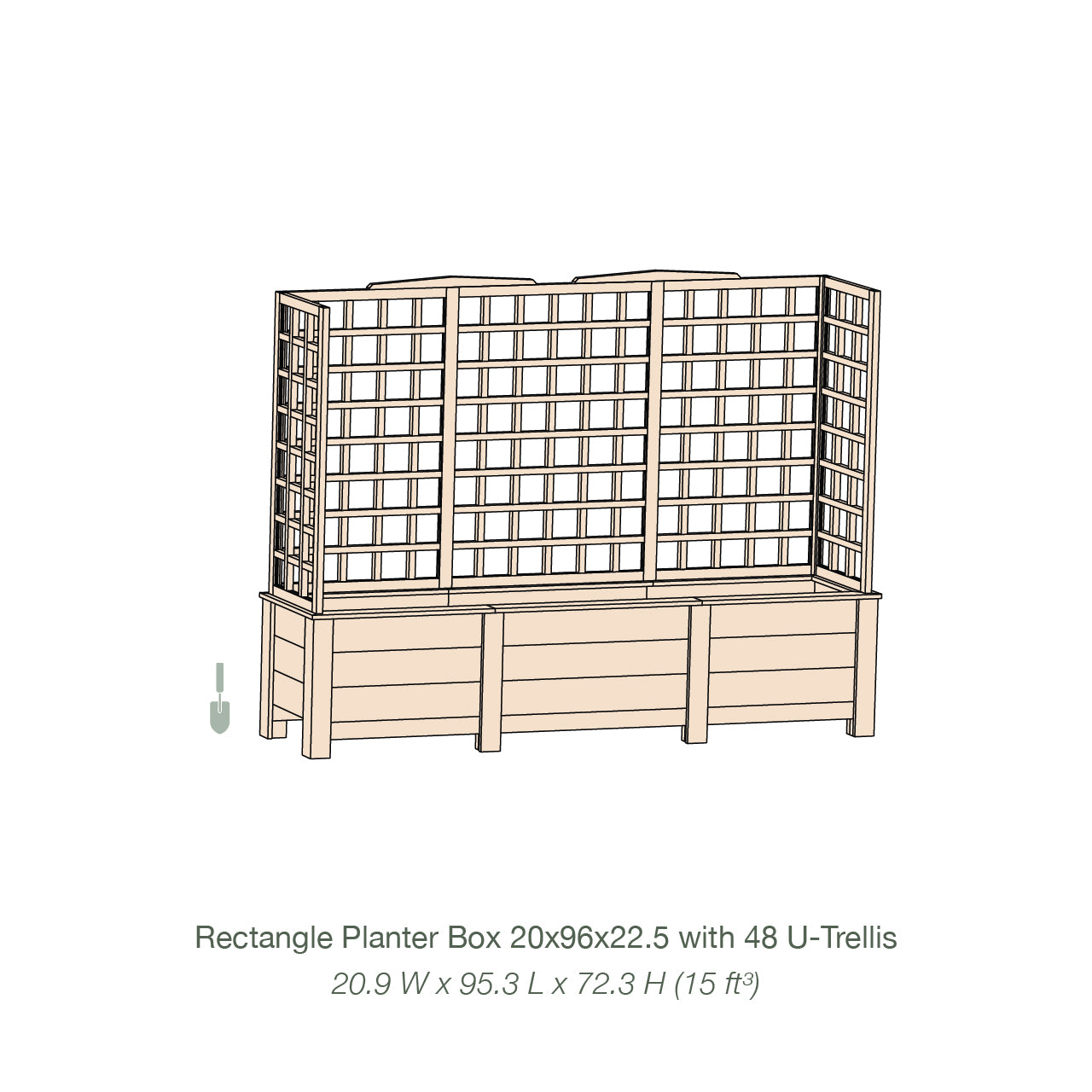 Natural Cedar Planter Box with U-Trellis