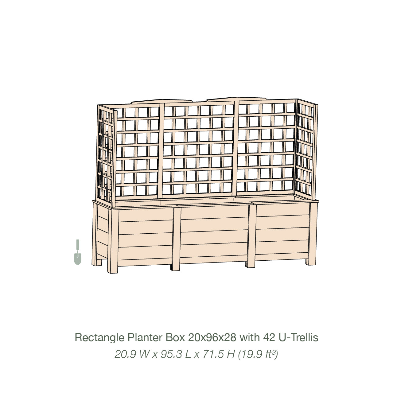 Natural Cedar Planter Box with U-Trellis