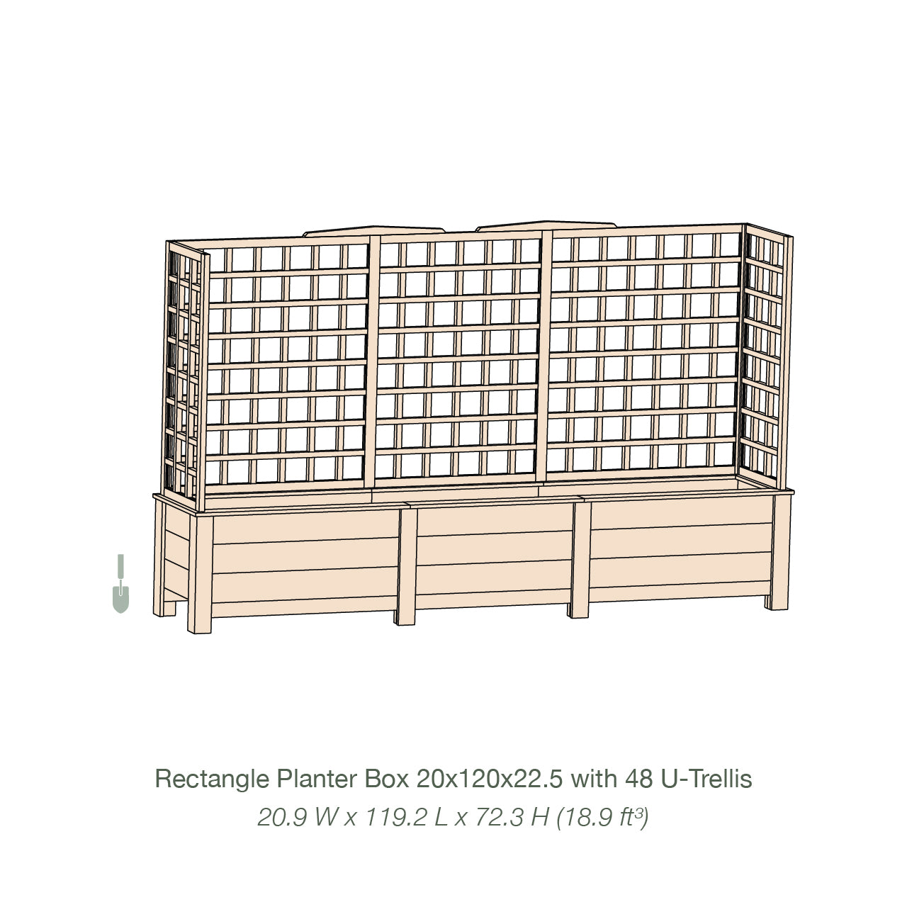 Natural Cedar Planter Box with U-Trellis