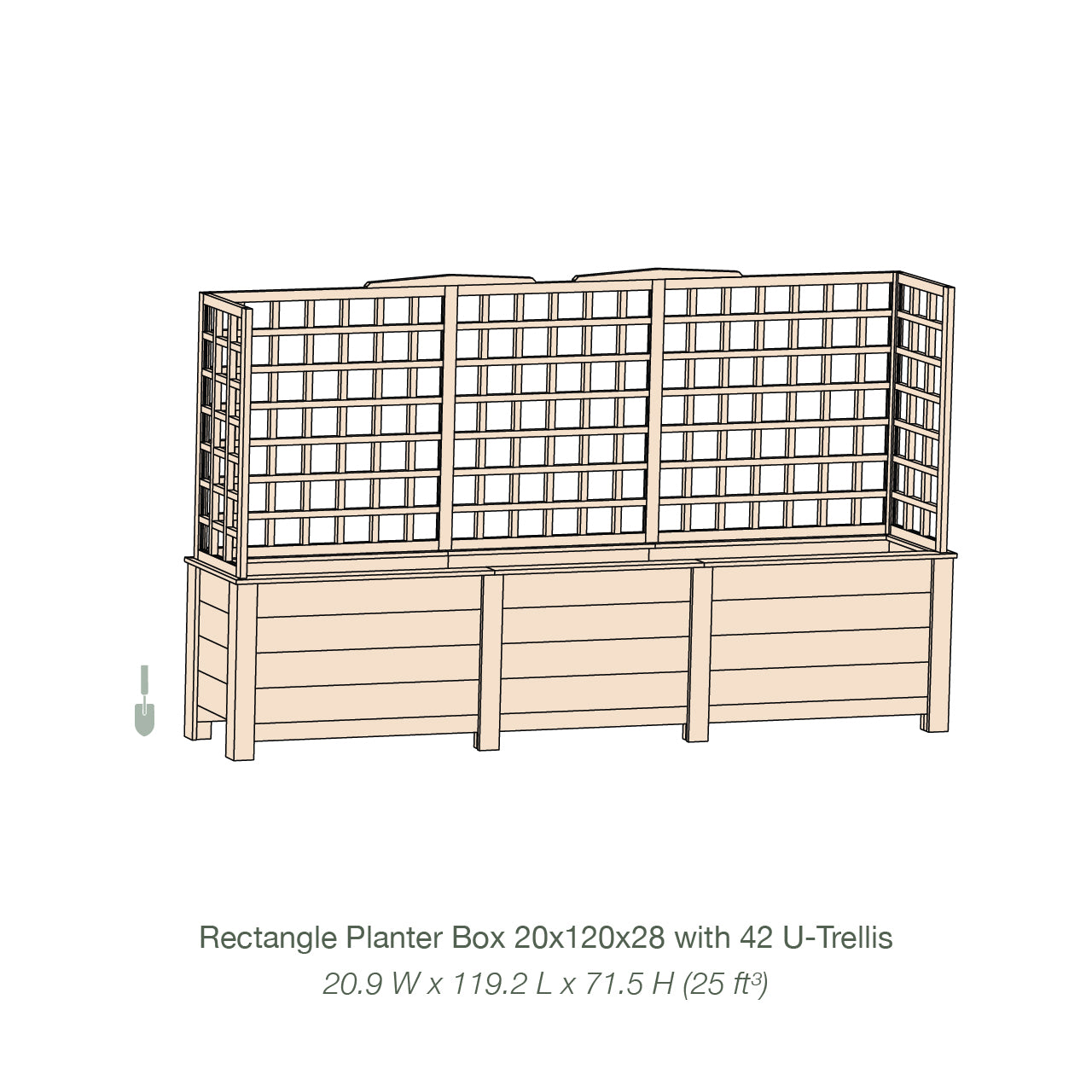 Natural Cedar Planter Box with U-Trellis