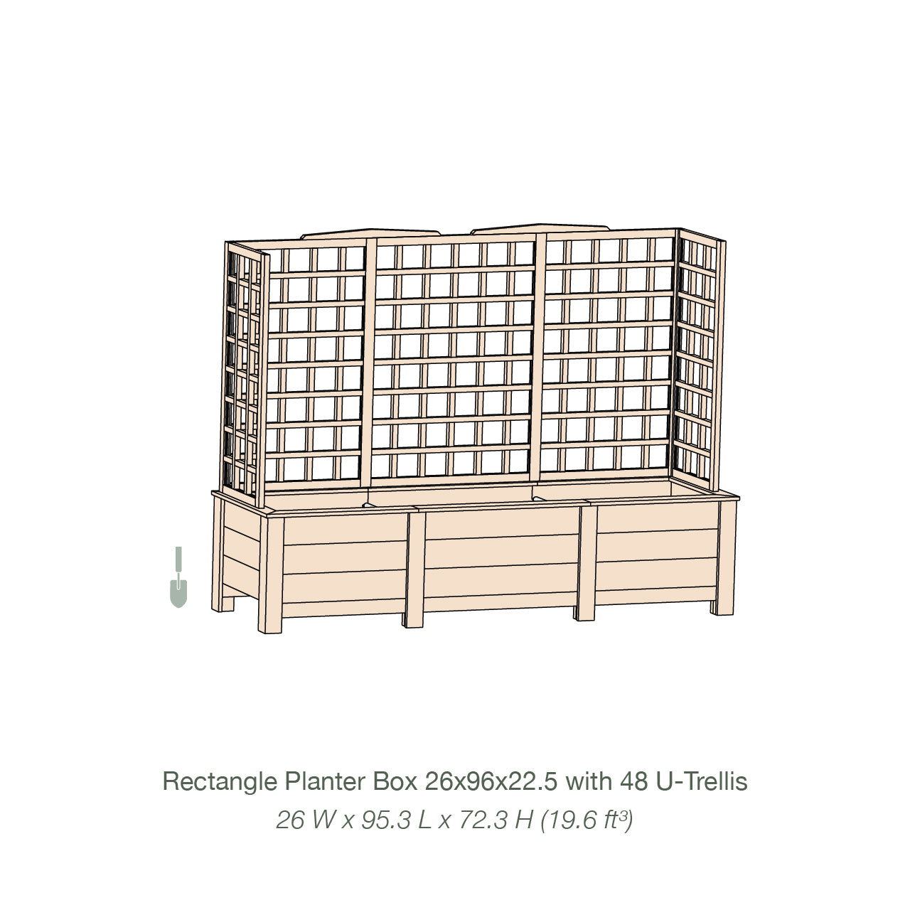 Natural Cedar Planter Box with U-Trellis