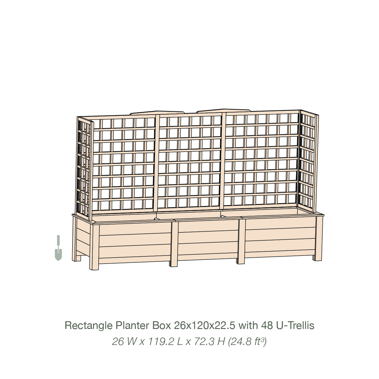 Natural Cedar Planter Box with U-Trellis