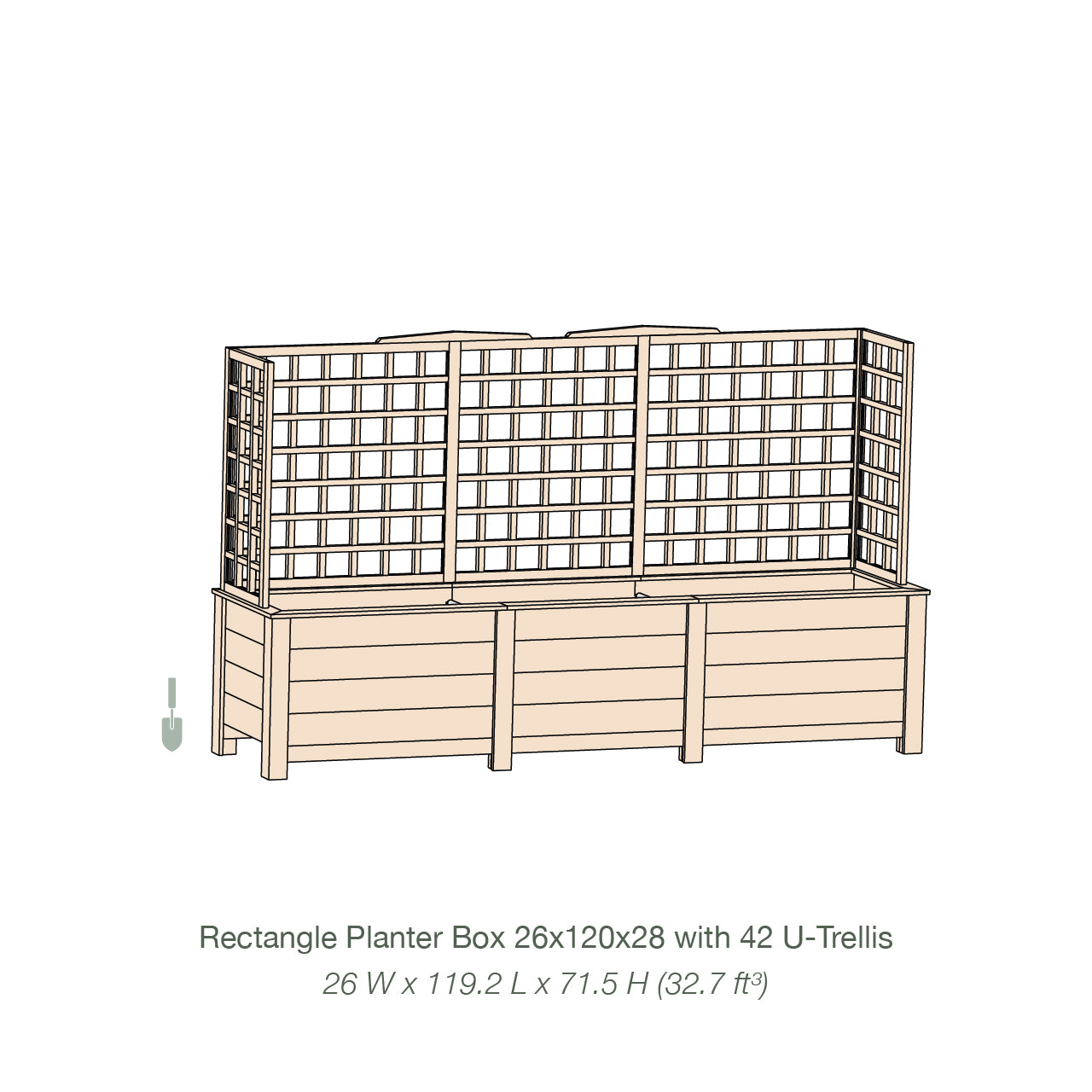 Natural Cedar Planter Box with U-Trellis