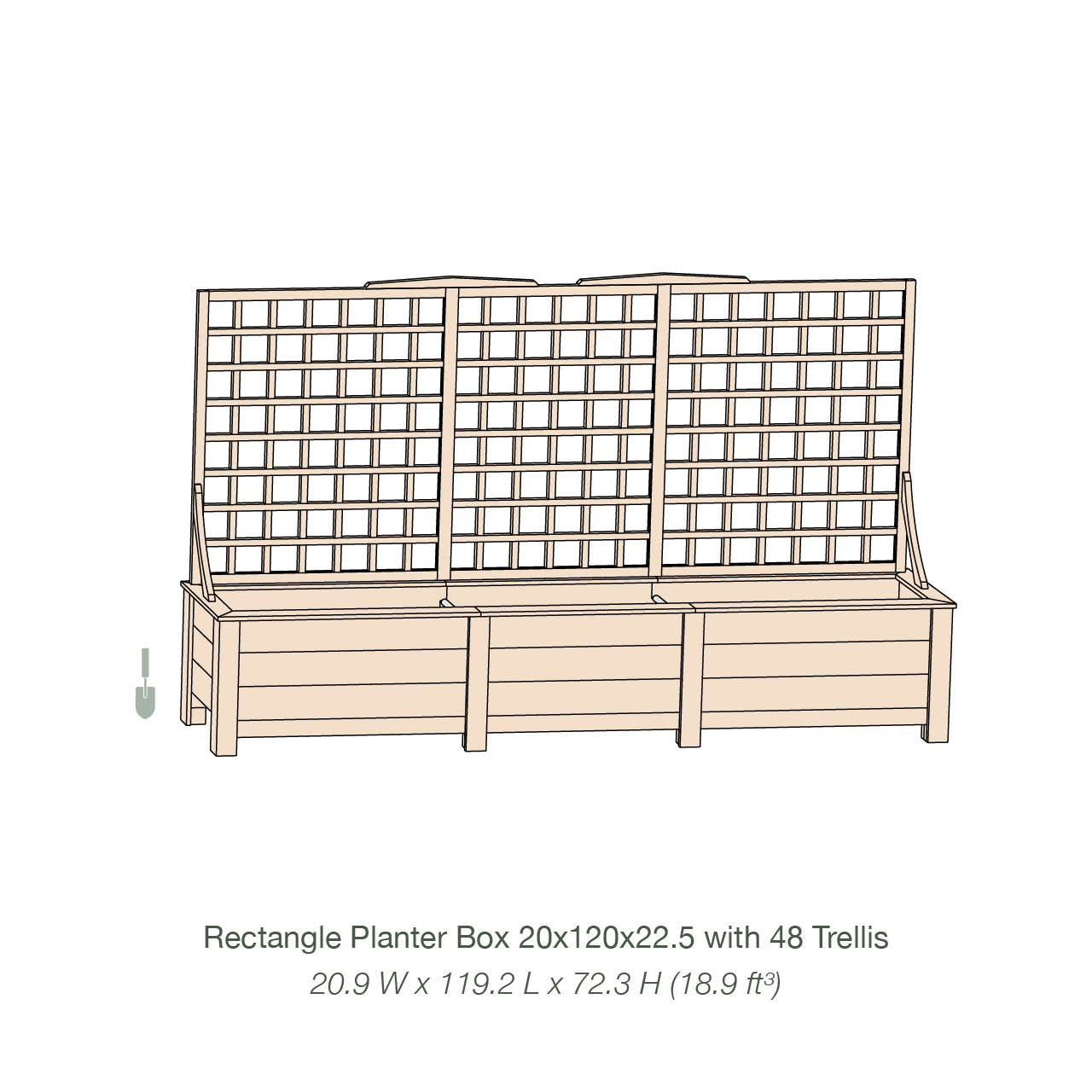 Natural Cedar Planter Box with Trellis