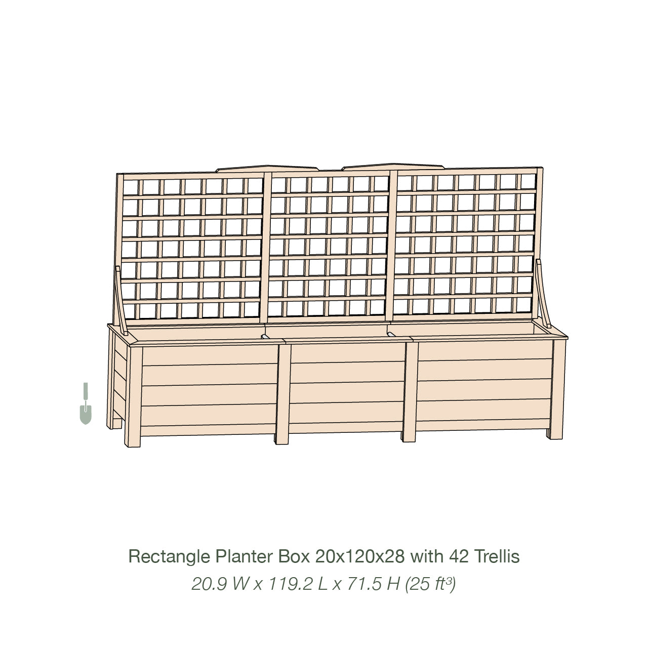 Natural Cedar Planter Box with Trellis