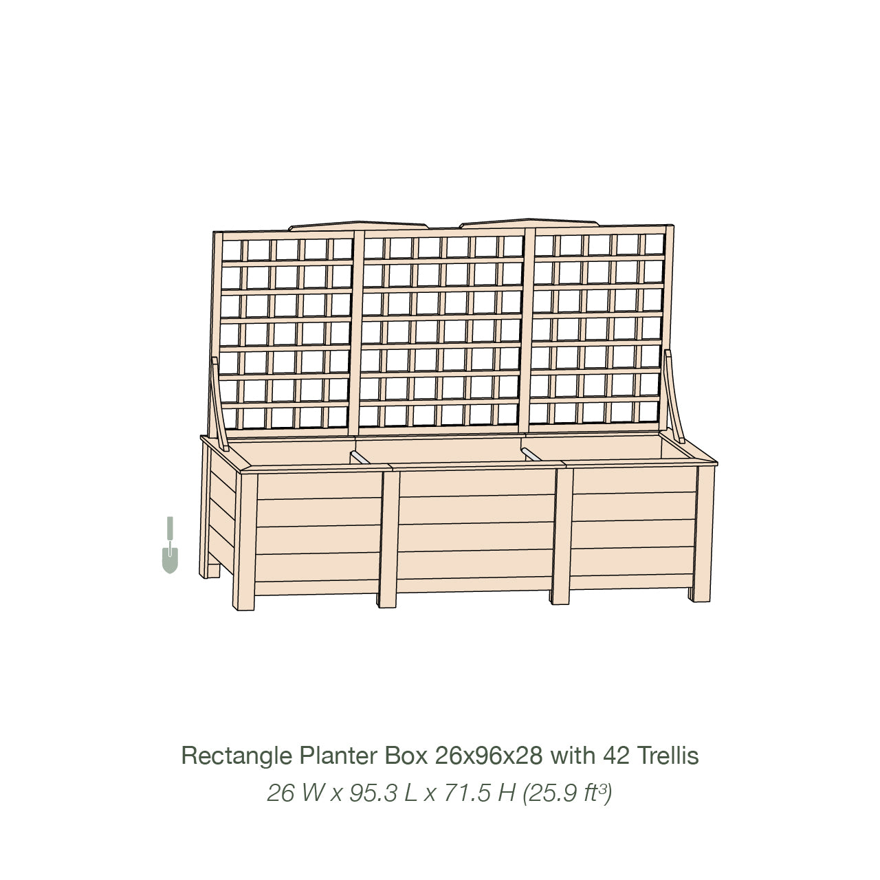 Natural Cedar Planter Box with Trellis