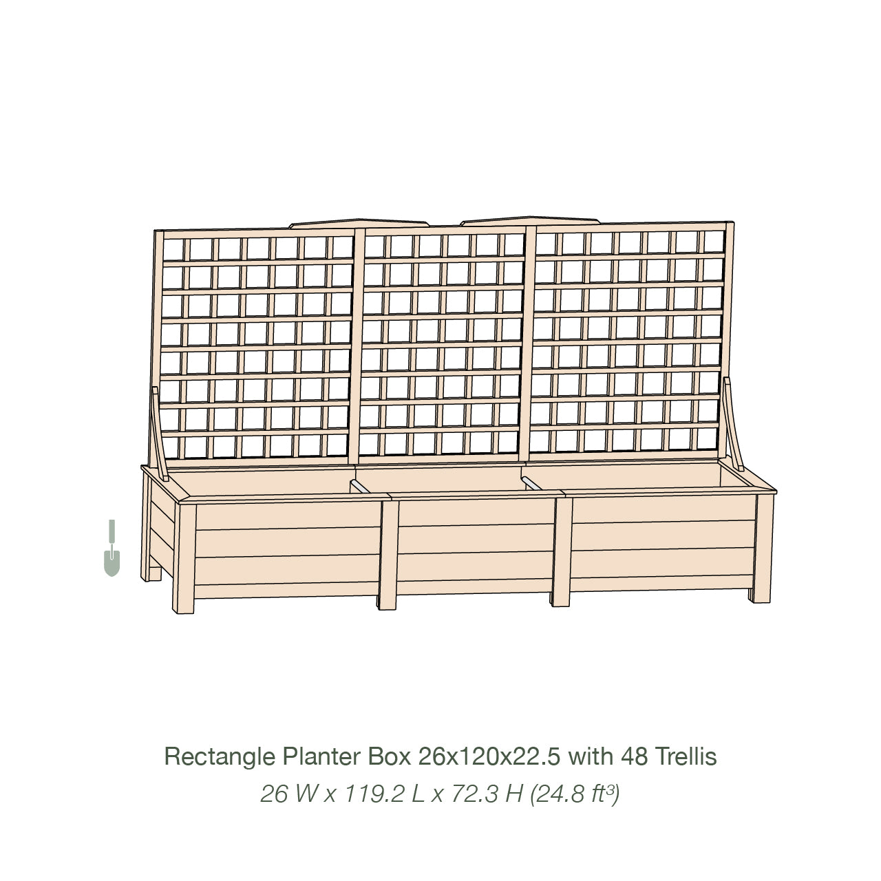 Natural Cedar Planter Box with Trellis