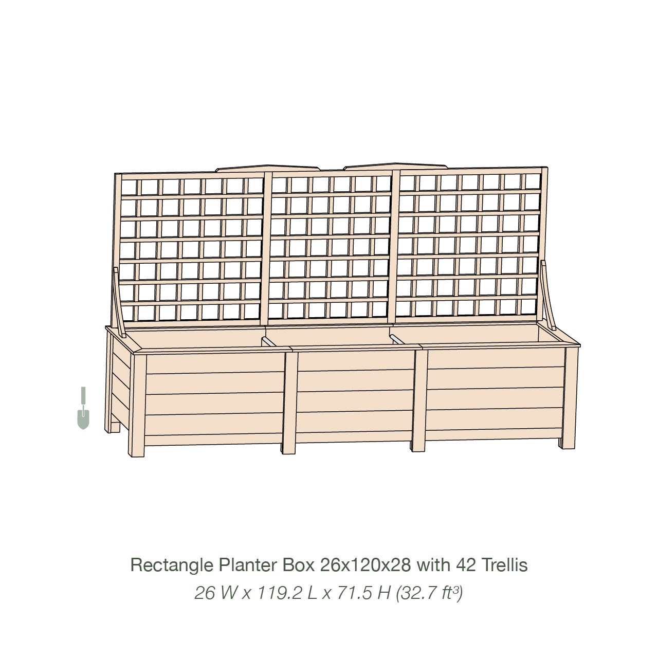 Natural Cedar Planter Box with Trellis