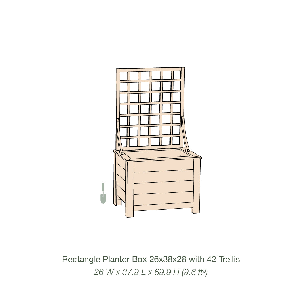 Natural Cedar Planter Box with Trellis