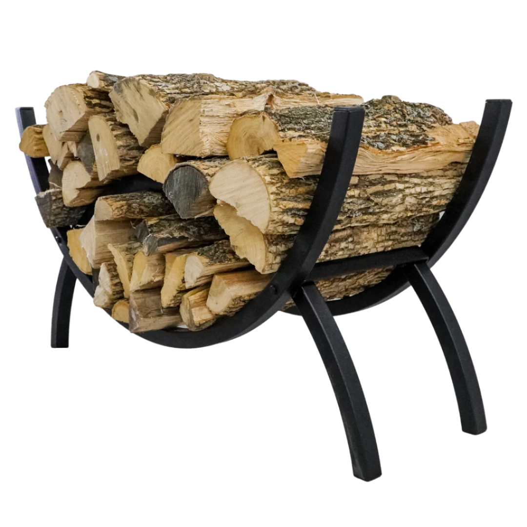 Steel Crescent Firewood Rack - 3' Long Wood Storage System