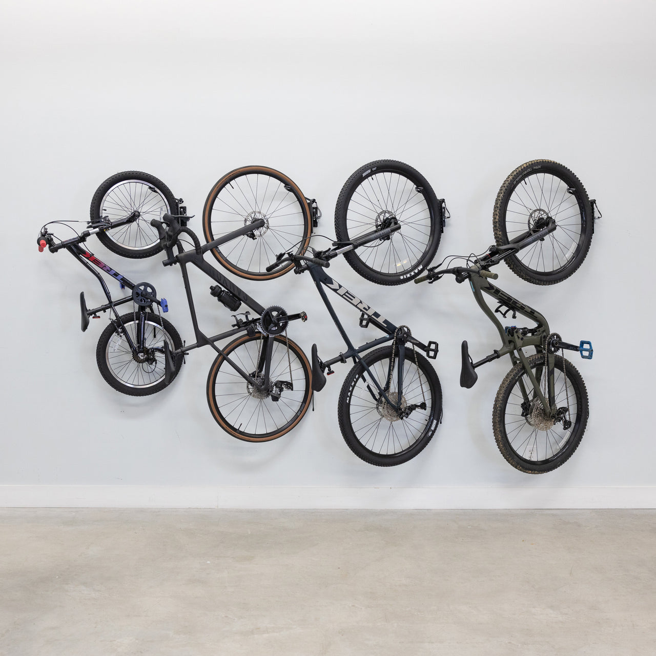 Wall-Mounted Swivel Bike Storage Hooks - 4 Pack