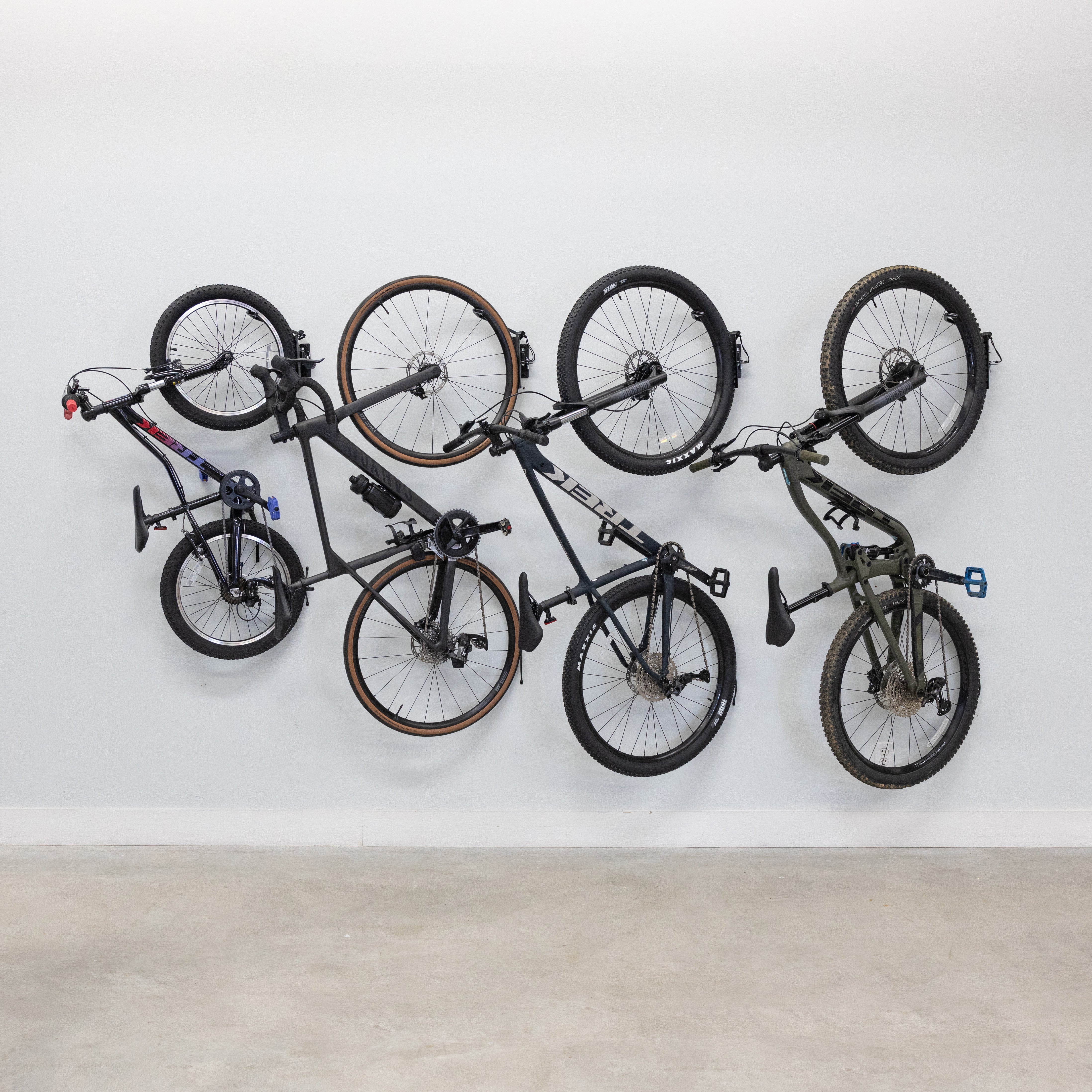 Wall-Mounted Swivel Bike Storage Hooks - 2 Pack