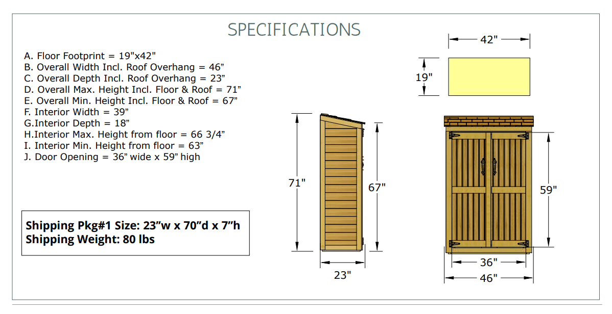 4' x 2' Garden Chalet Shed