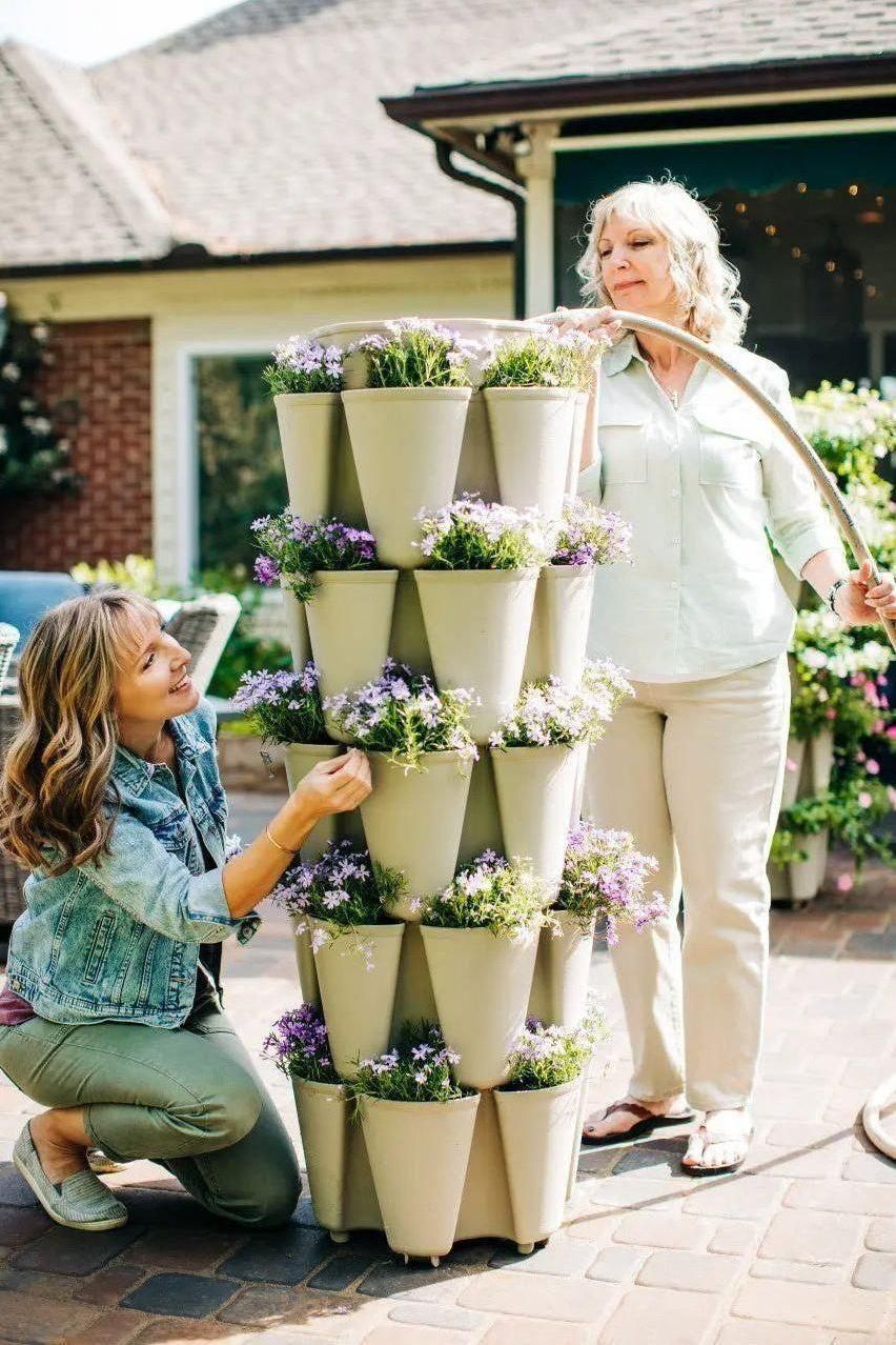 5 Tier GreenStalk Vertical Planter - Original Sage Green - Basic Texture