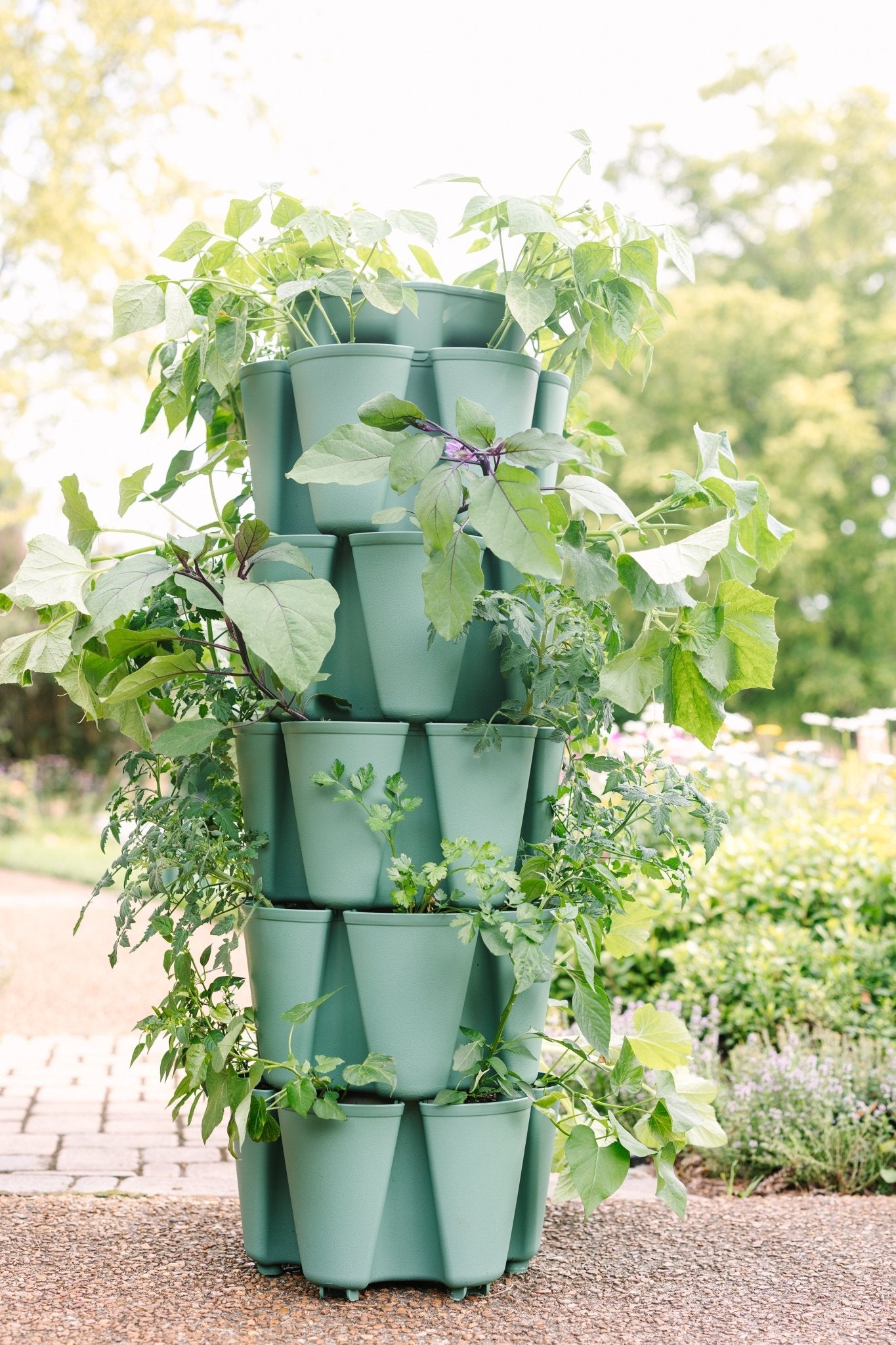 5 Tier GreenStalk Vertical Planter - Original Sage Green - Basic Texture option3