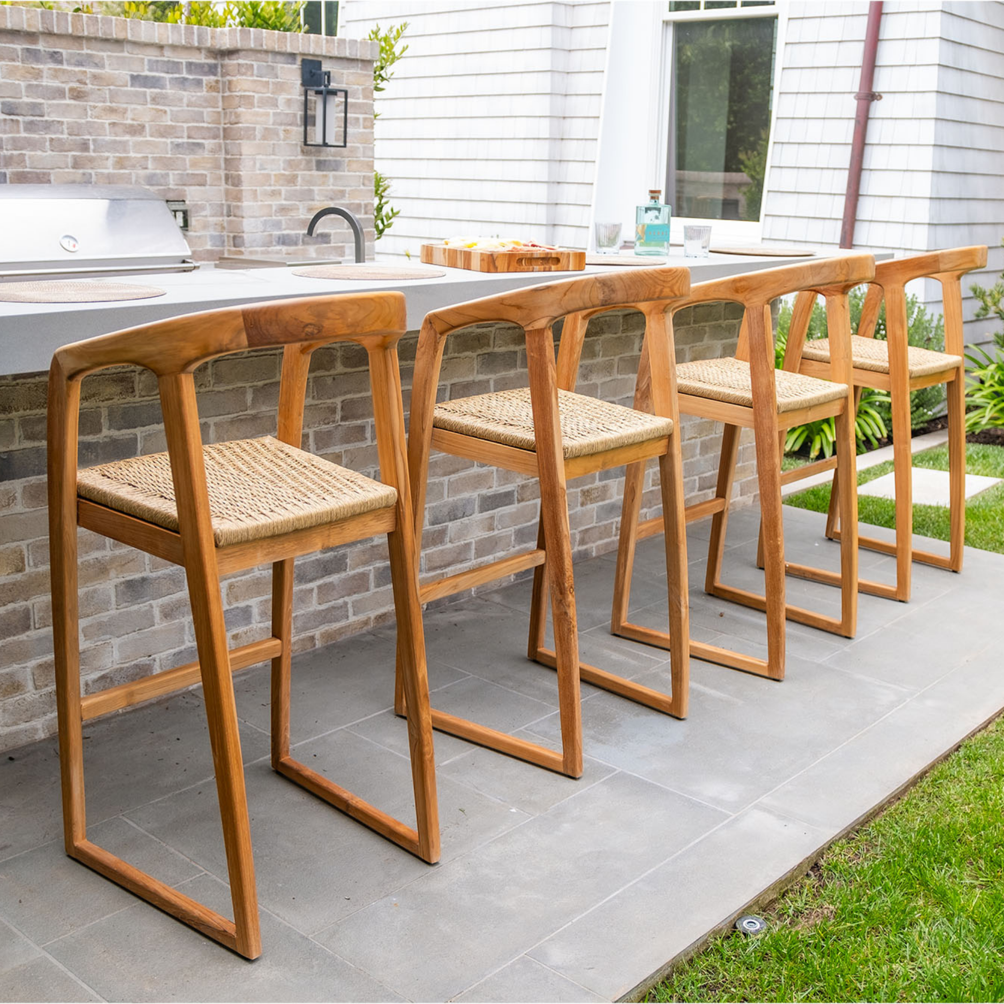 Natural Teak Ubud Outdoor Bar Stool