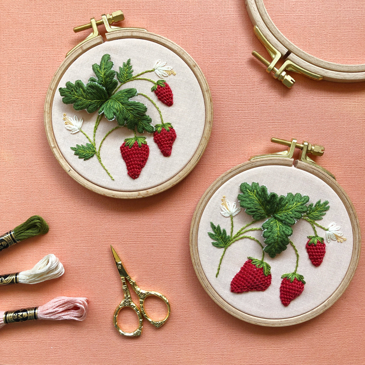 3D Stumpwork Strawberries - Intermediate Embroidery Kit