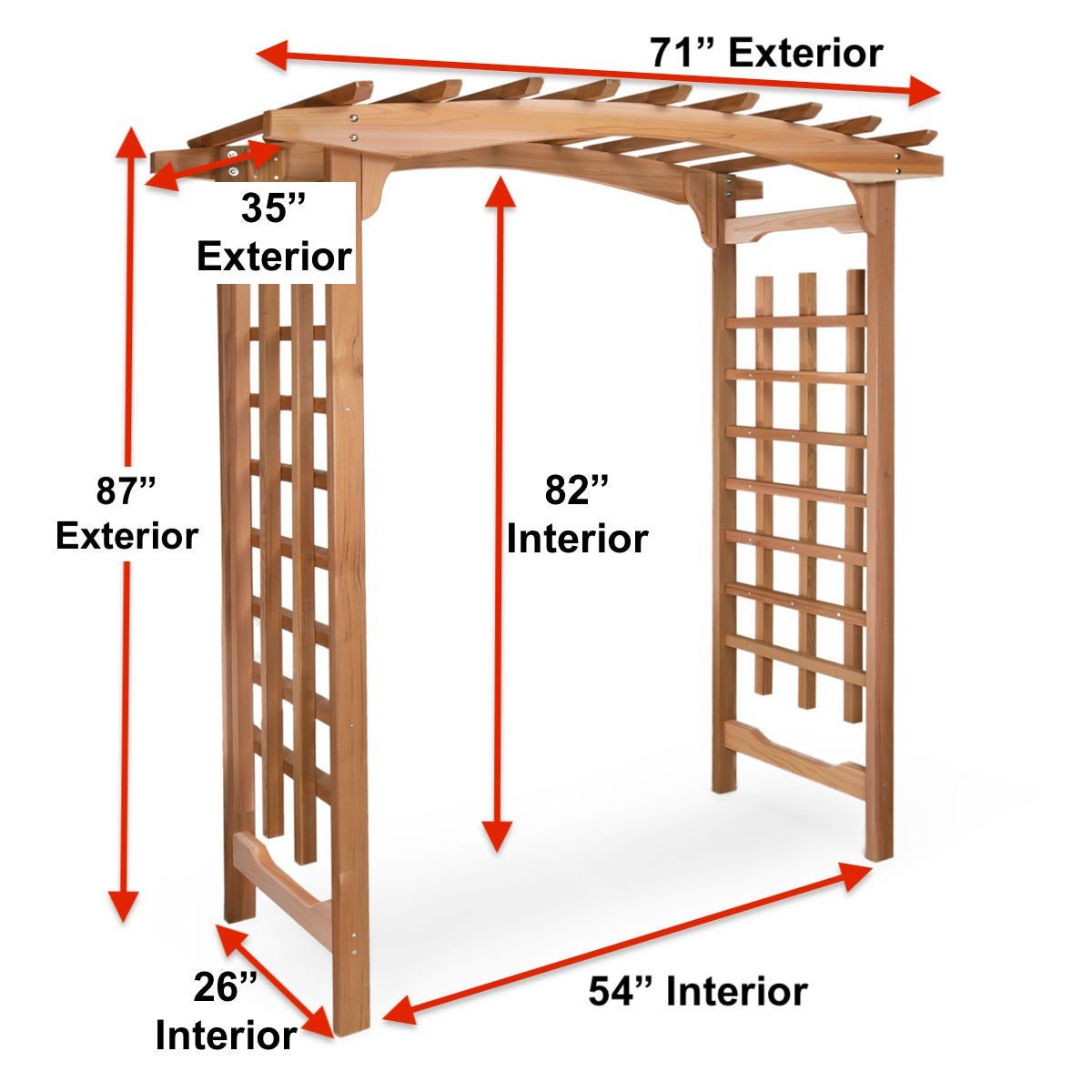 6' Cedar Walk-Through Garden Arbor