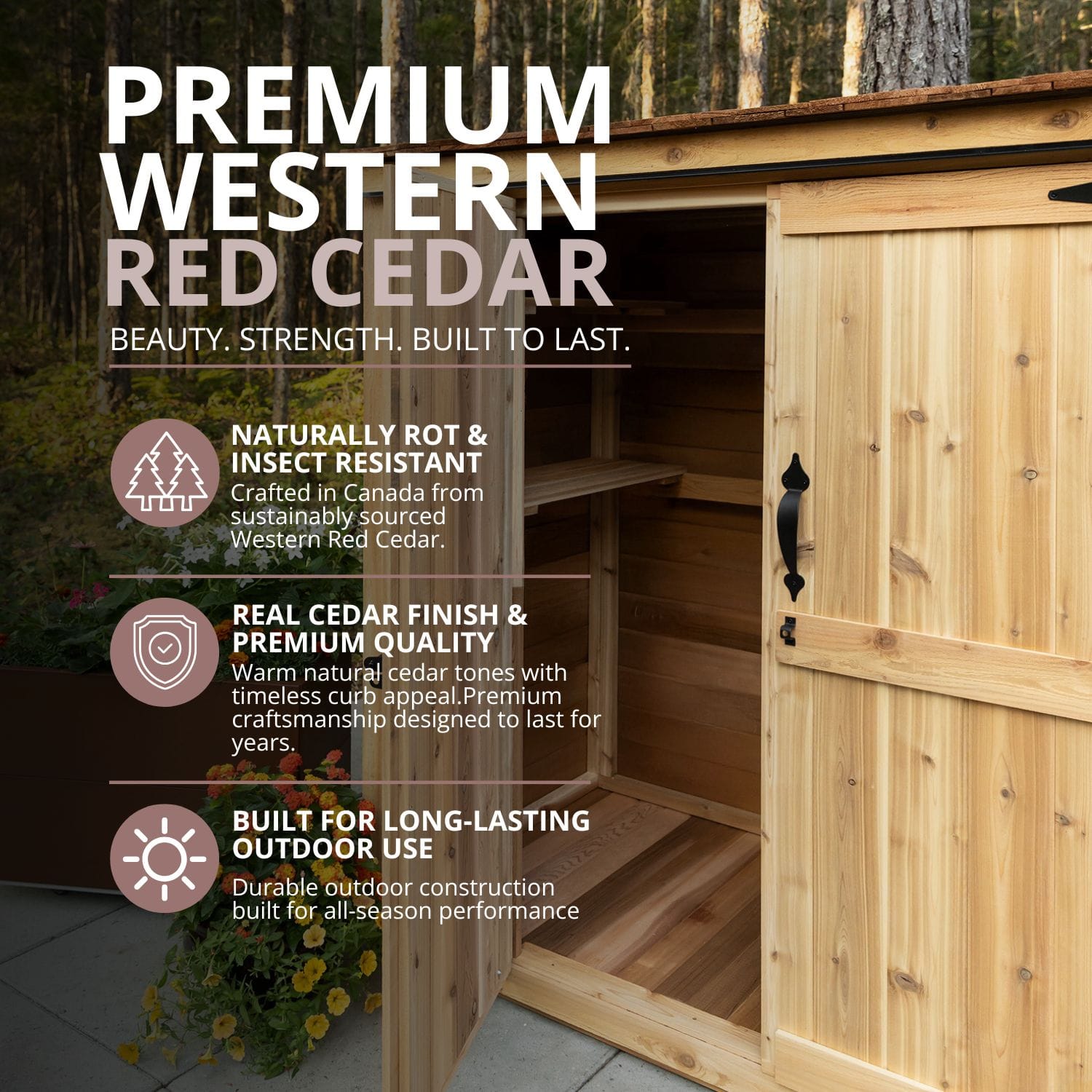 6' x 3' Patio Garden Shed Cedar Shingle Roof
