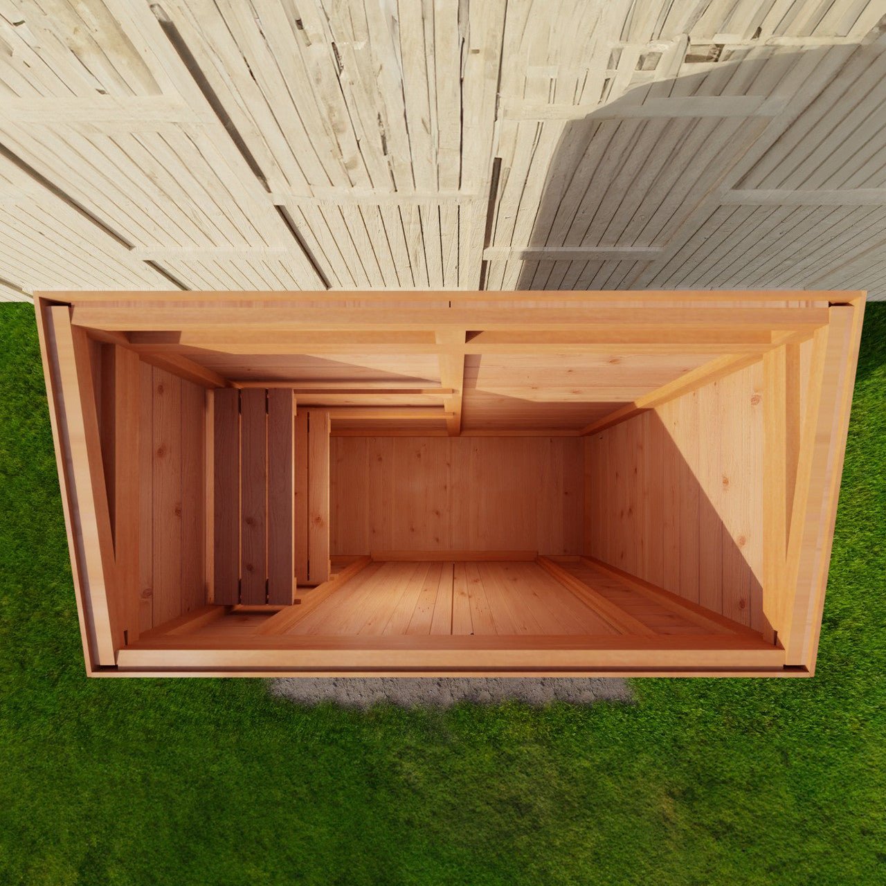 6' x 3' Patio Garden Shed Cedar Shingle Roof