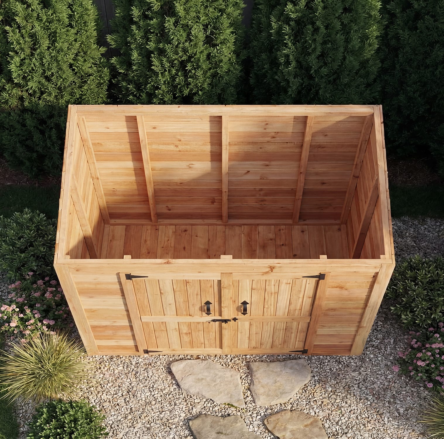6' x 3' Patio Garden Shed Cedar Shingle Roof