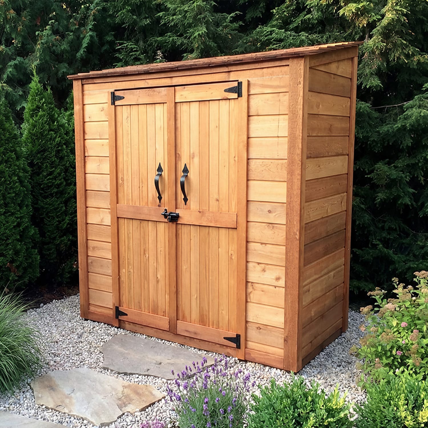 6' x 3' Patio Garden Shed Cedar Shingle Roof option3