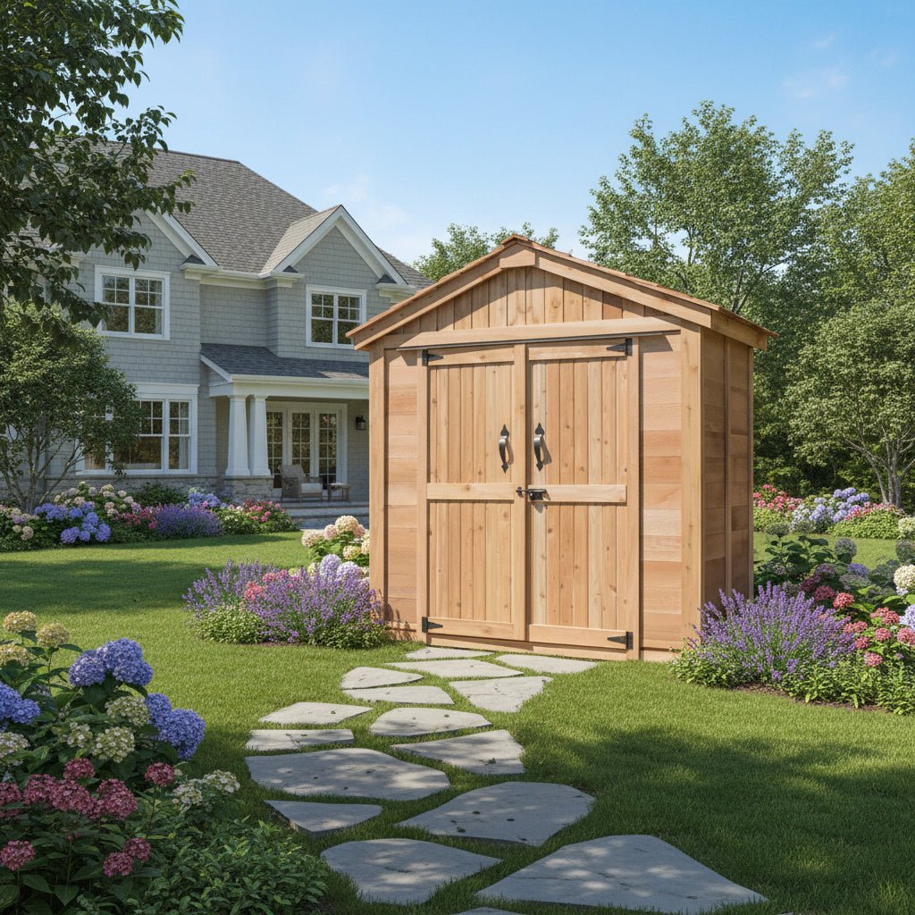 6' x 4' Space Master Storage Shed - Double Doors Cedar Shingle Roof option3