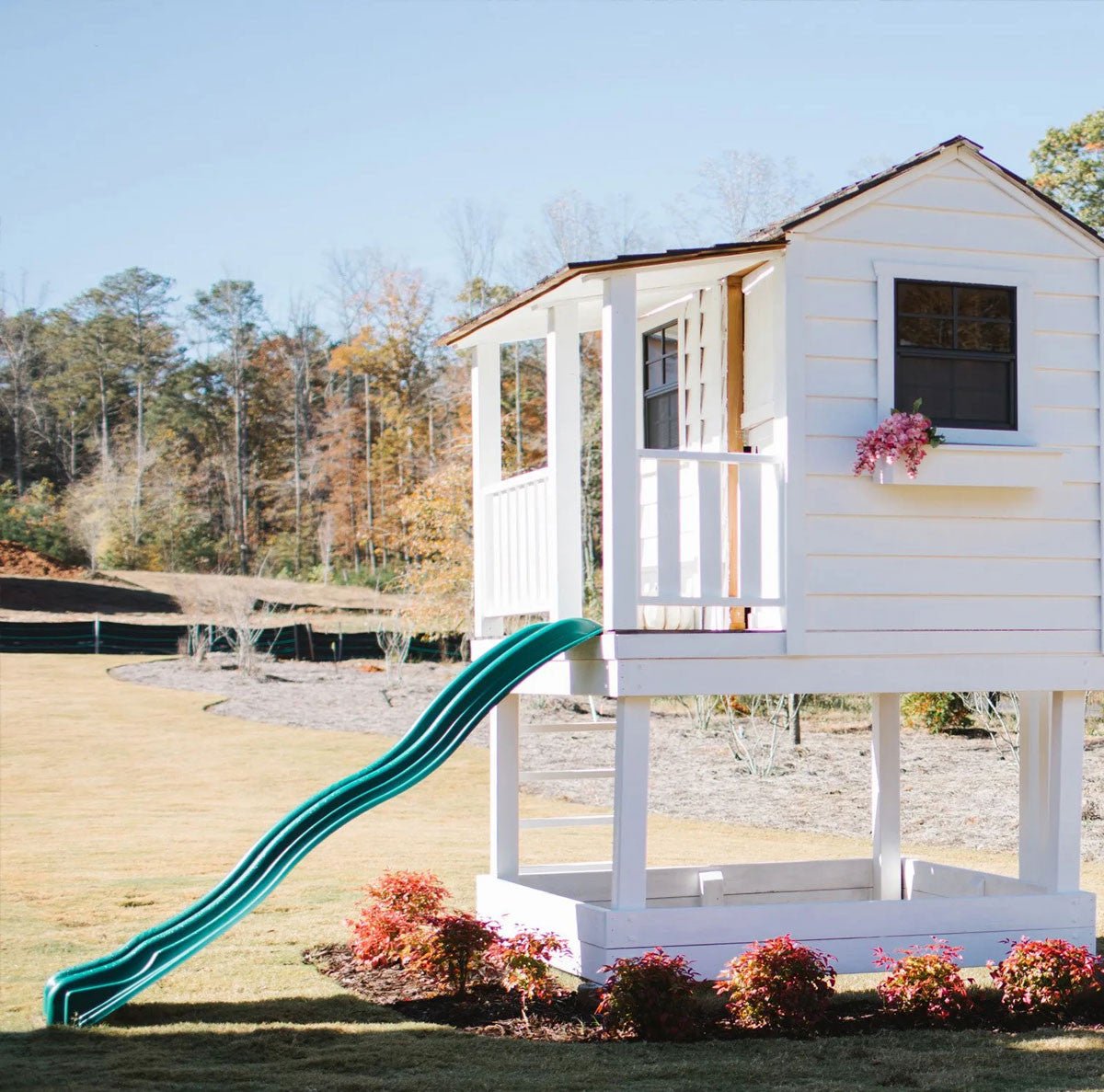 6' x 6' Little Cedar Playhouse & Sandbox option3