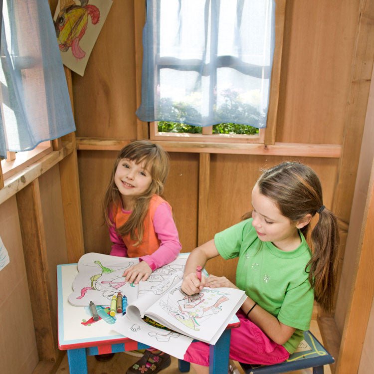 6' x 6' Little Cedar Playhouse & Sandbox option3