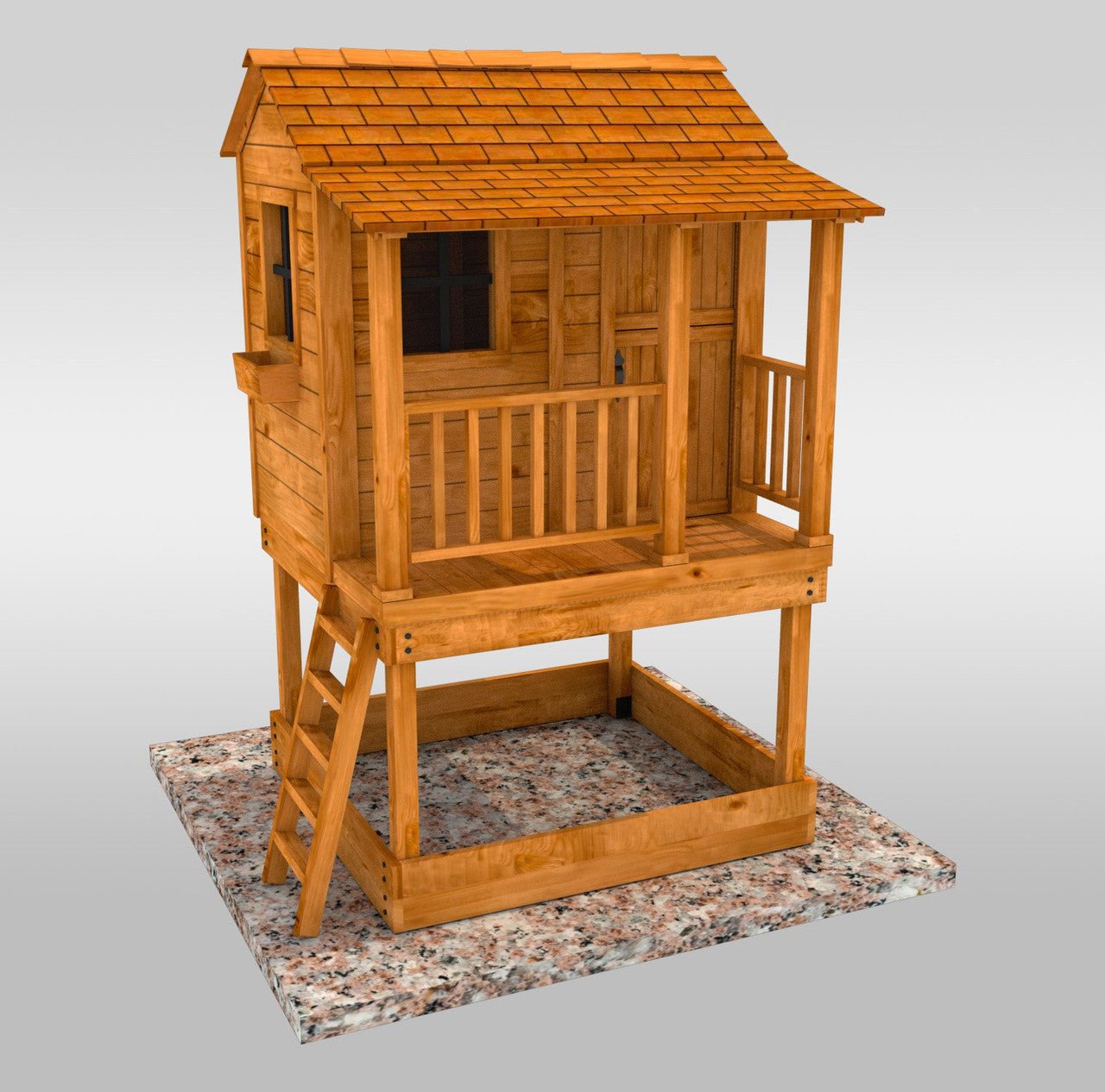 Assembled - elevated on posts