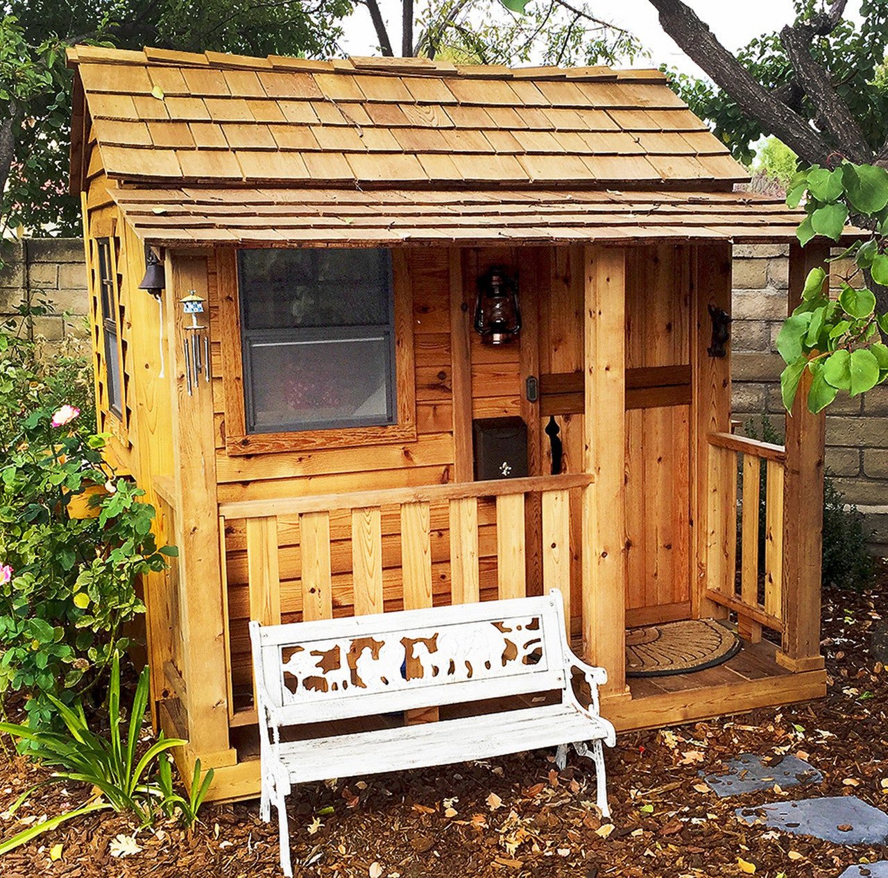6' x 6' Little Cedar Playhouse & Sandbox option3