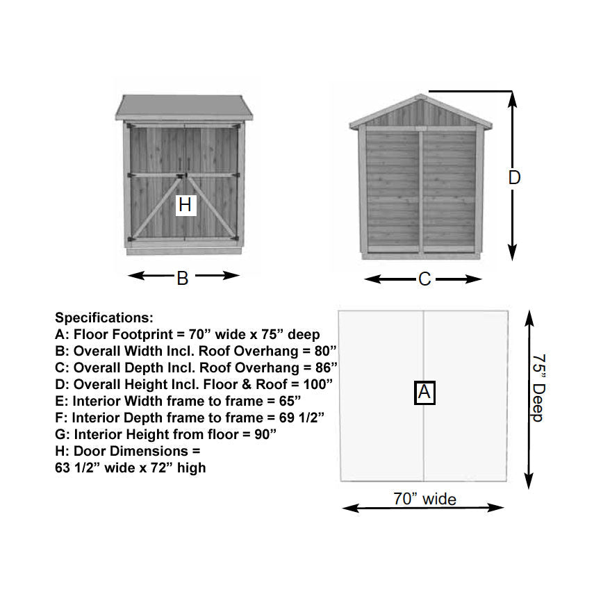6' x 6' Maximizer Cedar Storage Shed Cedar Shingle Roof