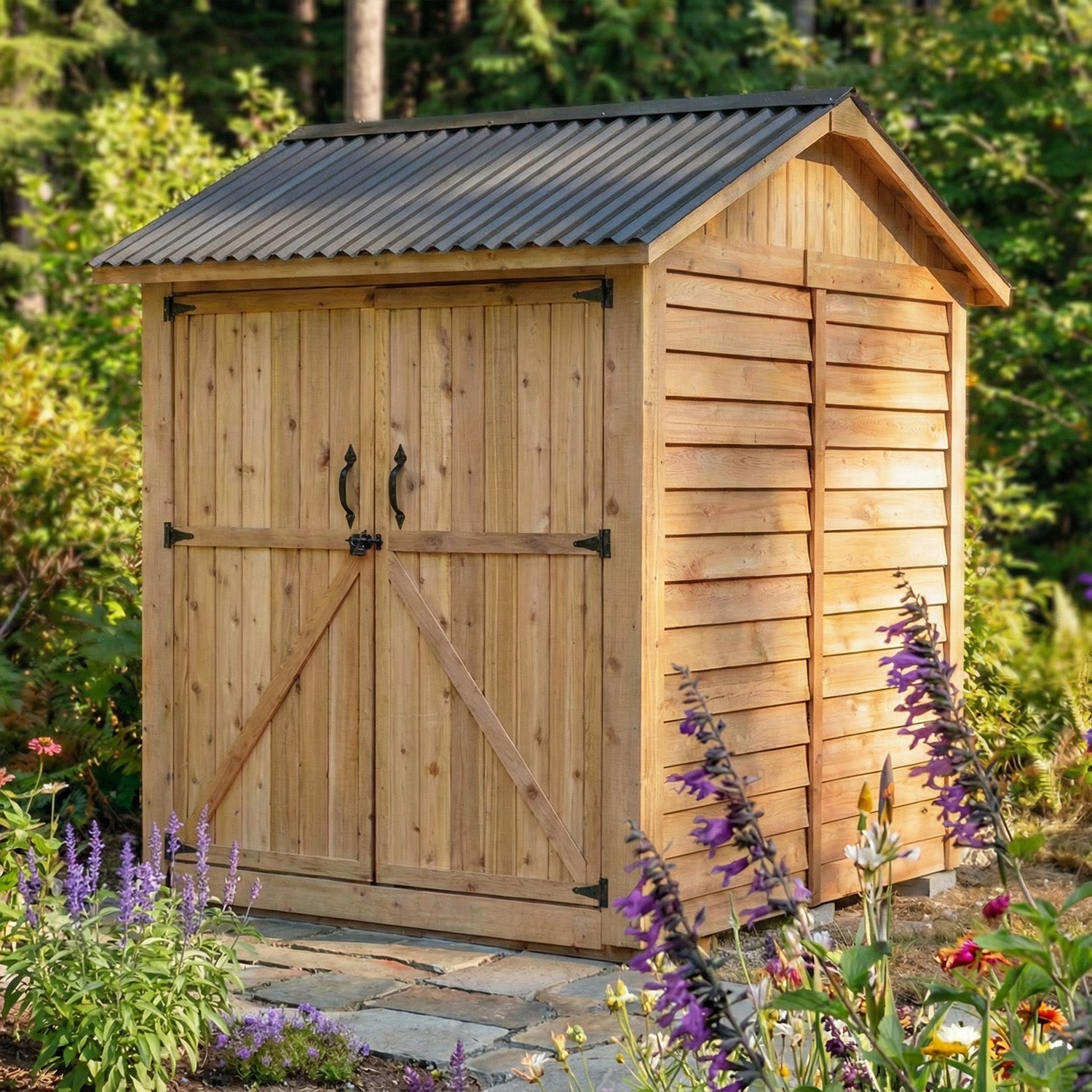 6' x 6' Maximizer Cedar Storage Shed Cedar Shingle Roof option3